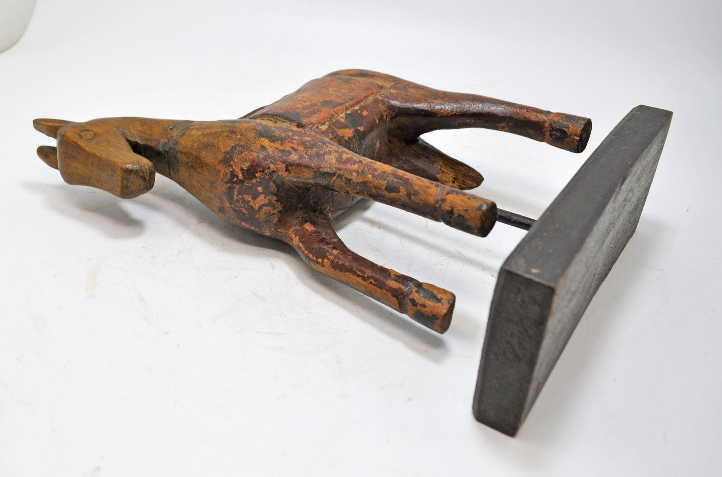 Vintage Wooden Horse Figurine Original Old Hand Carved