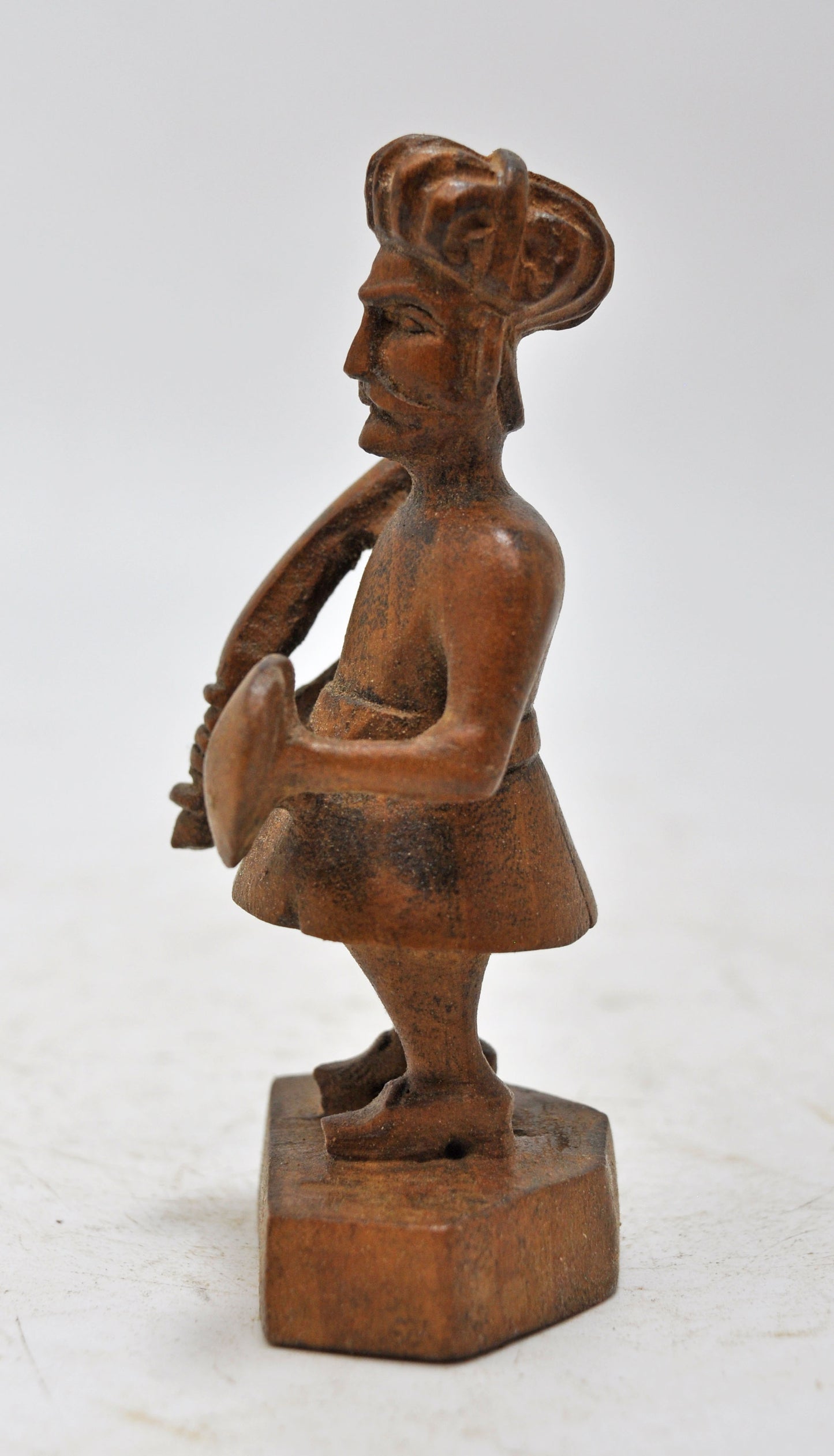 Antique Wooden Small Soldier Man Figurine Original Old Fine Hand Carved
