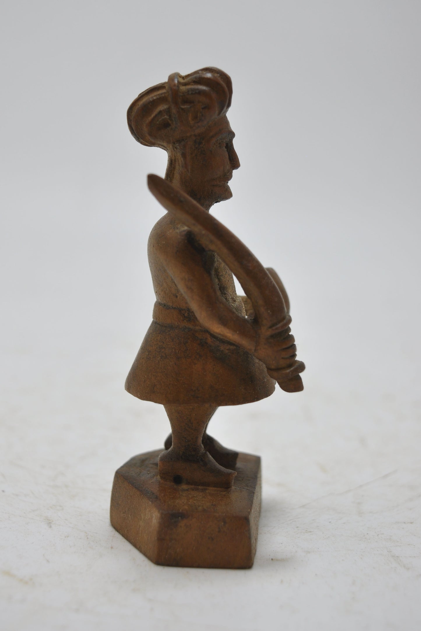 Antique Wooden Small Soldier Man Figurine Original Old Fine Hand Carved