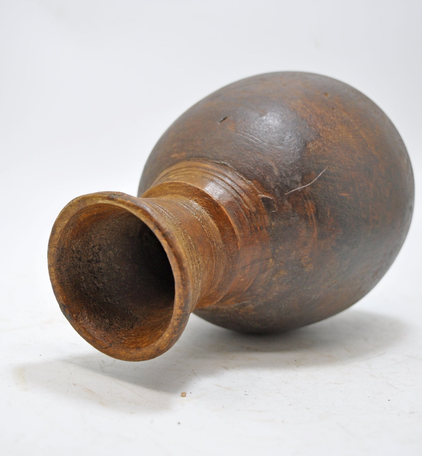 Antique Wooden Himalayan Water Pot Original Old Hand Crafted