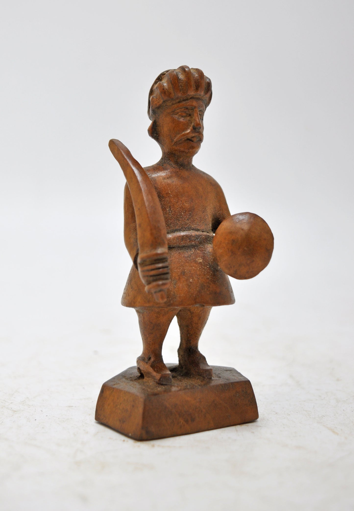 Antique Wooden Small Soldier Man Figurine Original Old Fine Hand Carved