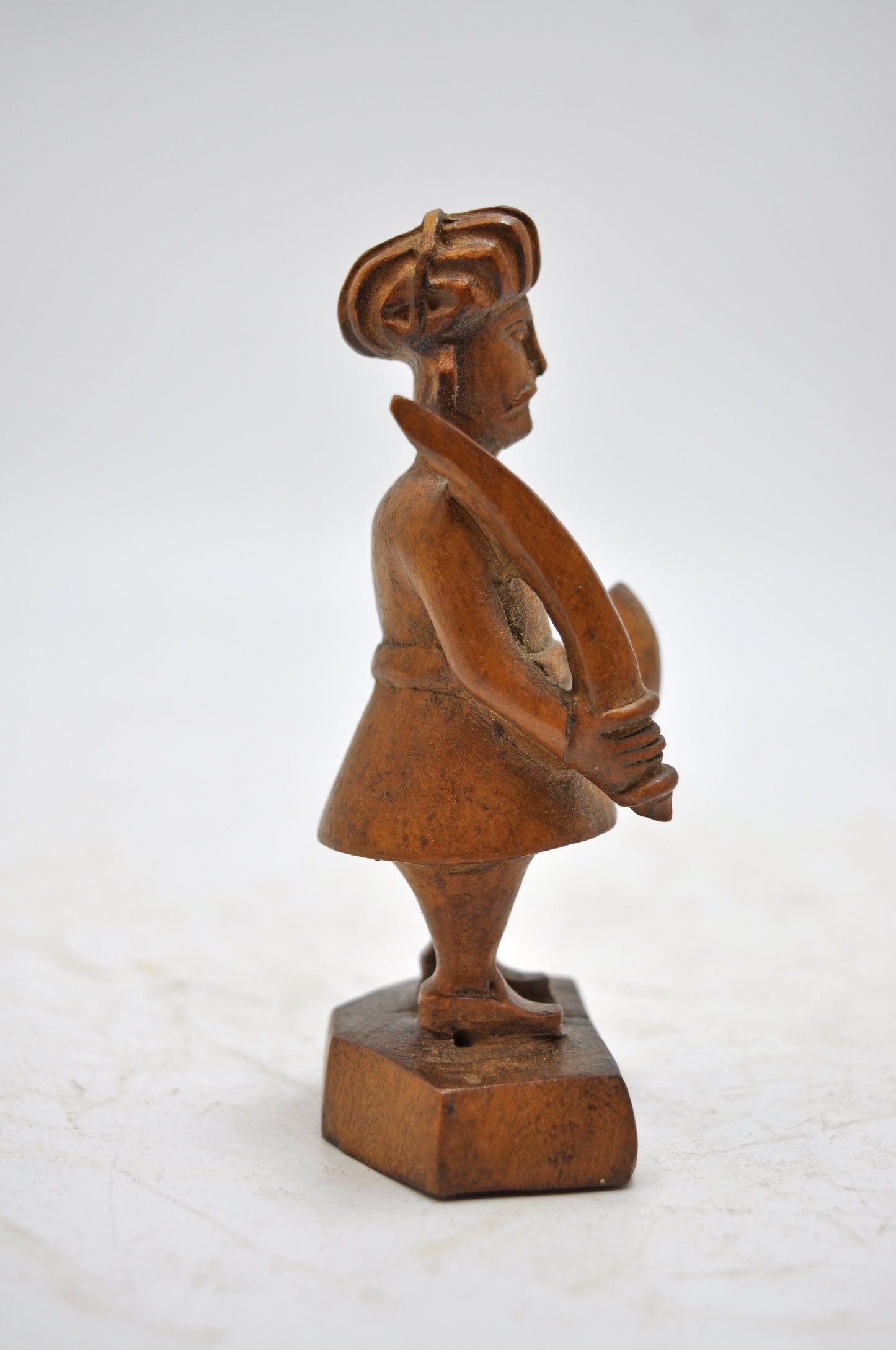 Antique Wooden Small Soldier Man Figurine Original Old Fine Hand Carved