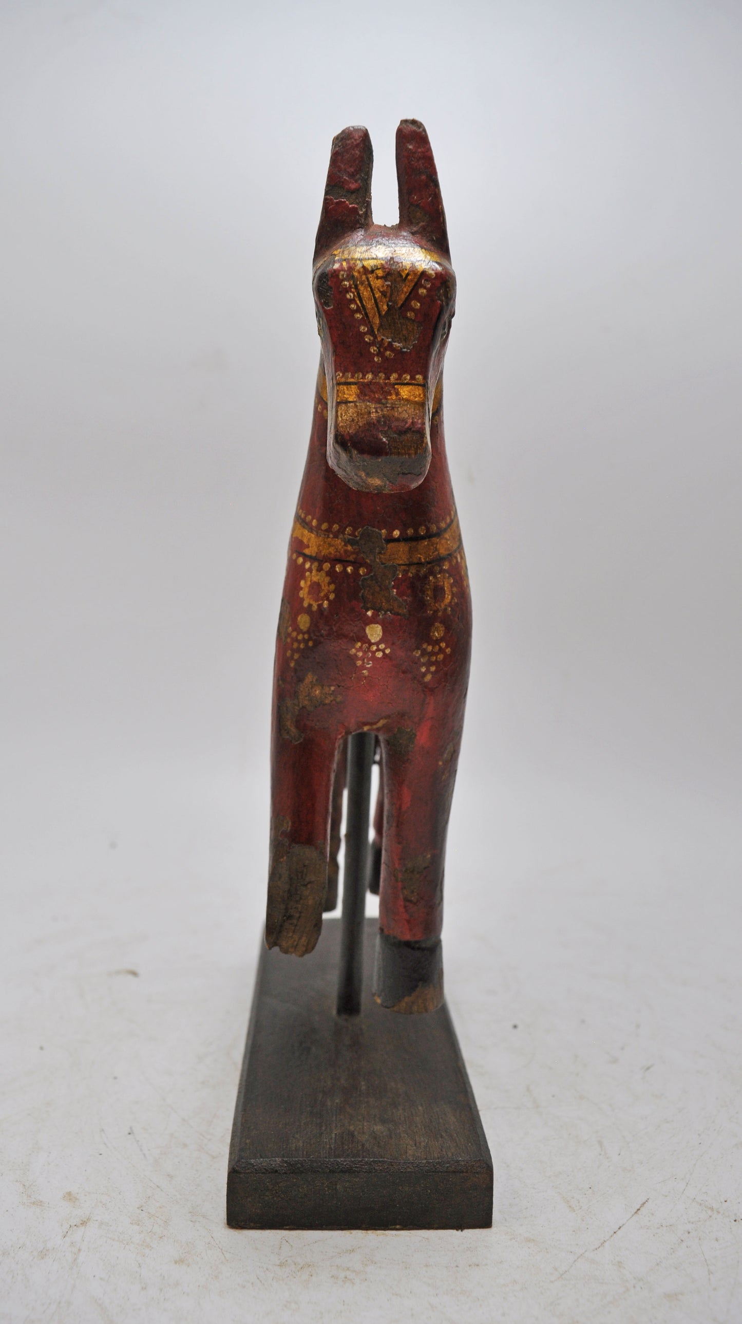 Hand Carved Wooden Horse Figurine Rustic Hand Painted