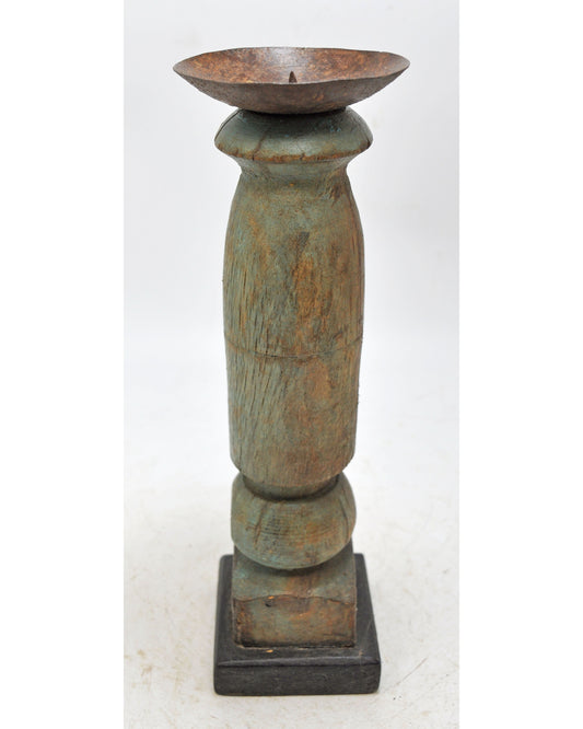 Antique Wooden Paga Candle Holder Stand Original Old Hand Crafted