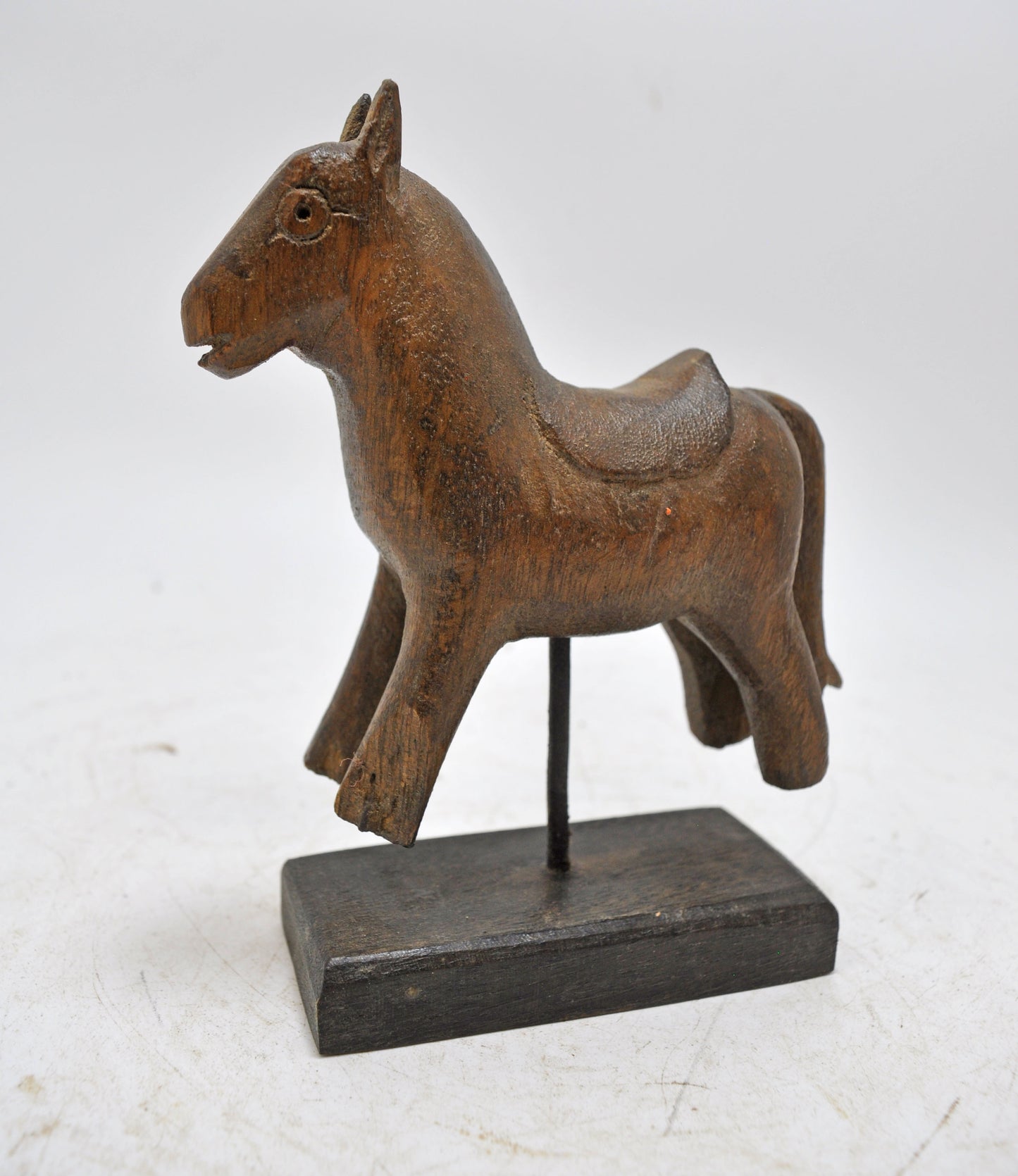 Vintage Wooden Horse Figurine Original Old Hand Carved