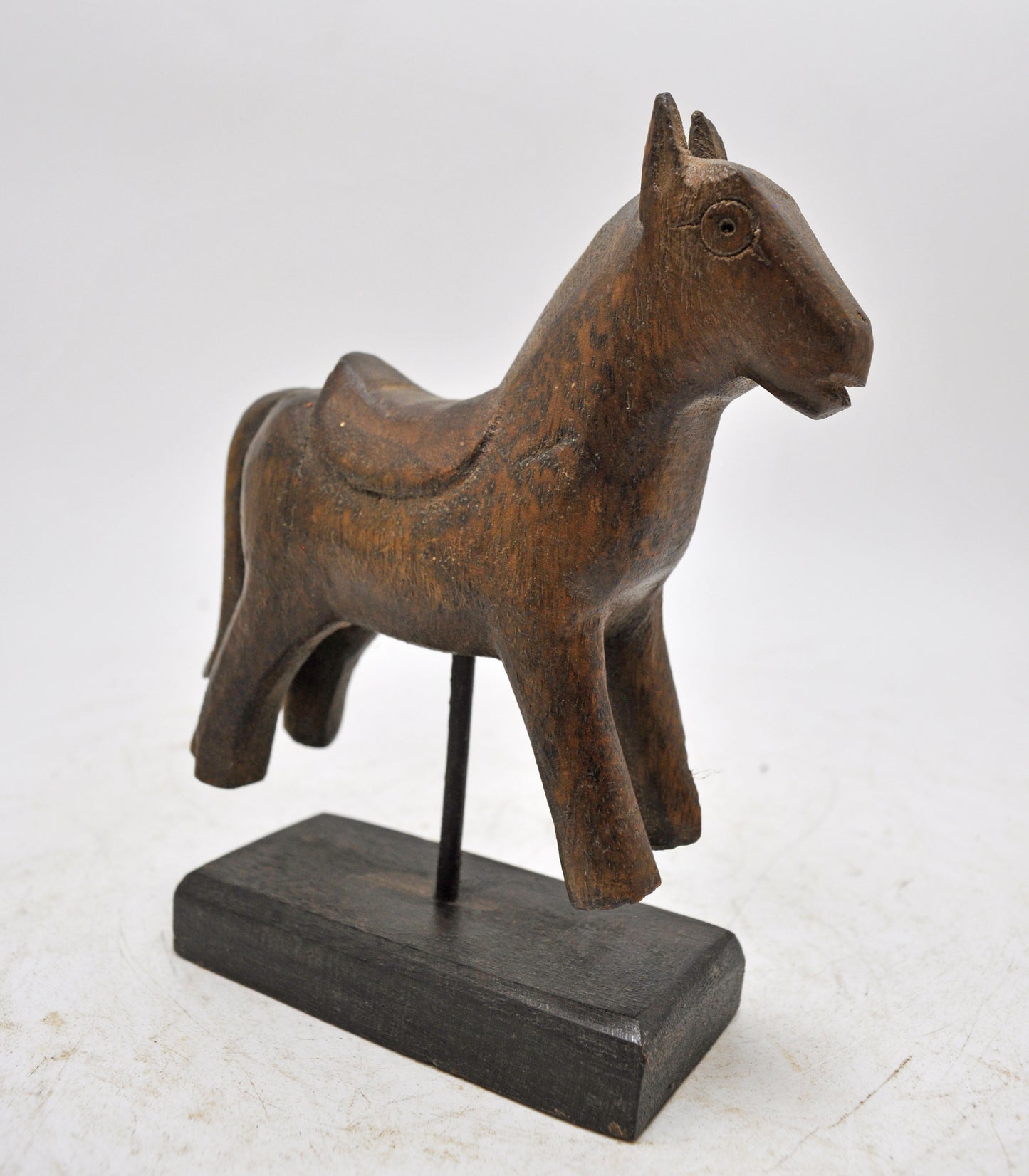 Vintage Wooden Horse Figurine Original Old Hand Carved