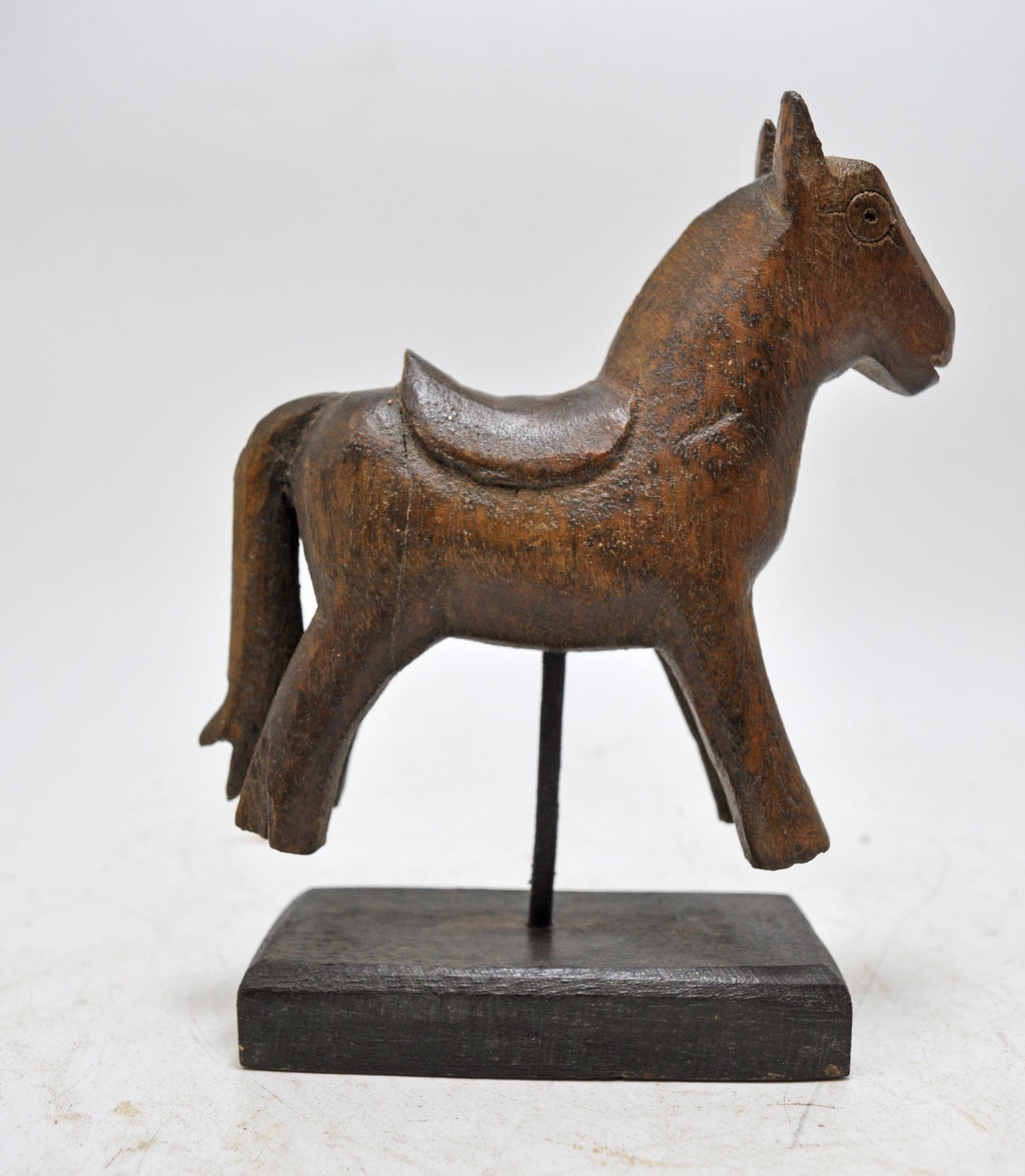Vintage Wooden Horse Figurine Original Old Hand Carved