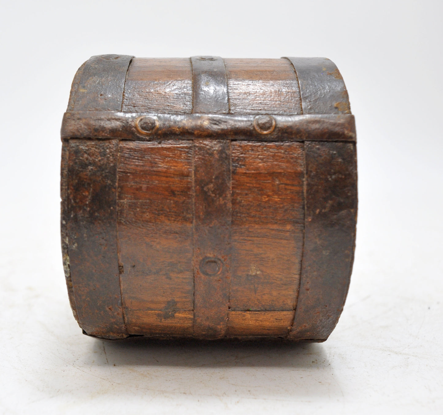 Vintage Wooden Round Grain Measurement Paili Pot Original Old Hand Crafted