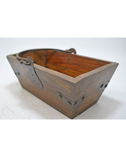 Vintage Wooden Small Basket Original Old Hand Crafted