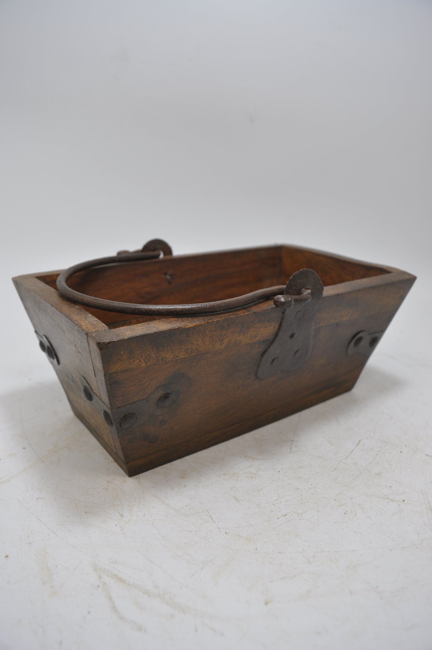 Vintage Wooden Small Basket Original Old Hand Crafted