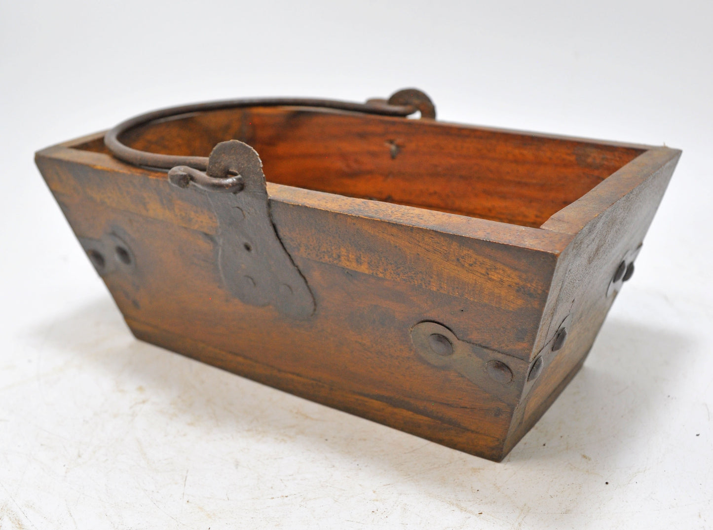 Vintage Wooden Small Basket Original Old Hand Crafted