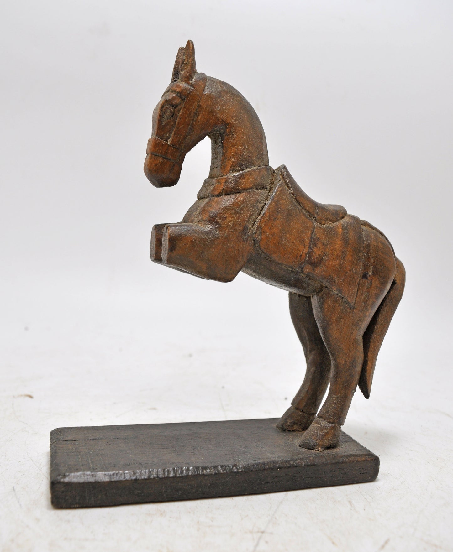 Vintage Wooden Horse Figurine Original Old Hand Carved