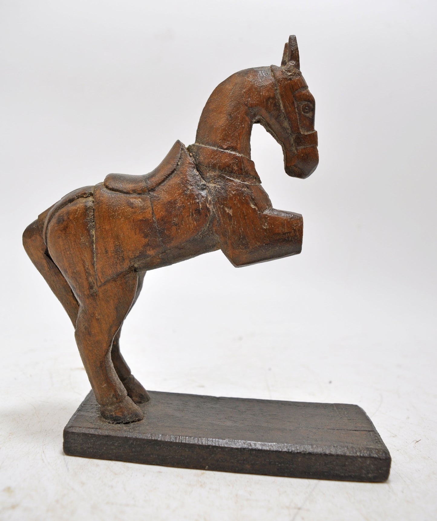 Vintage Wooden Horse Figurine Original Old Hand Carved