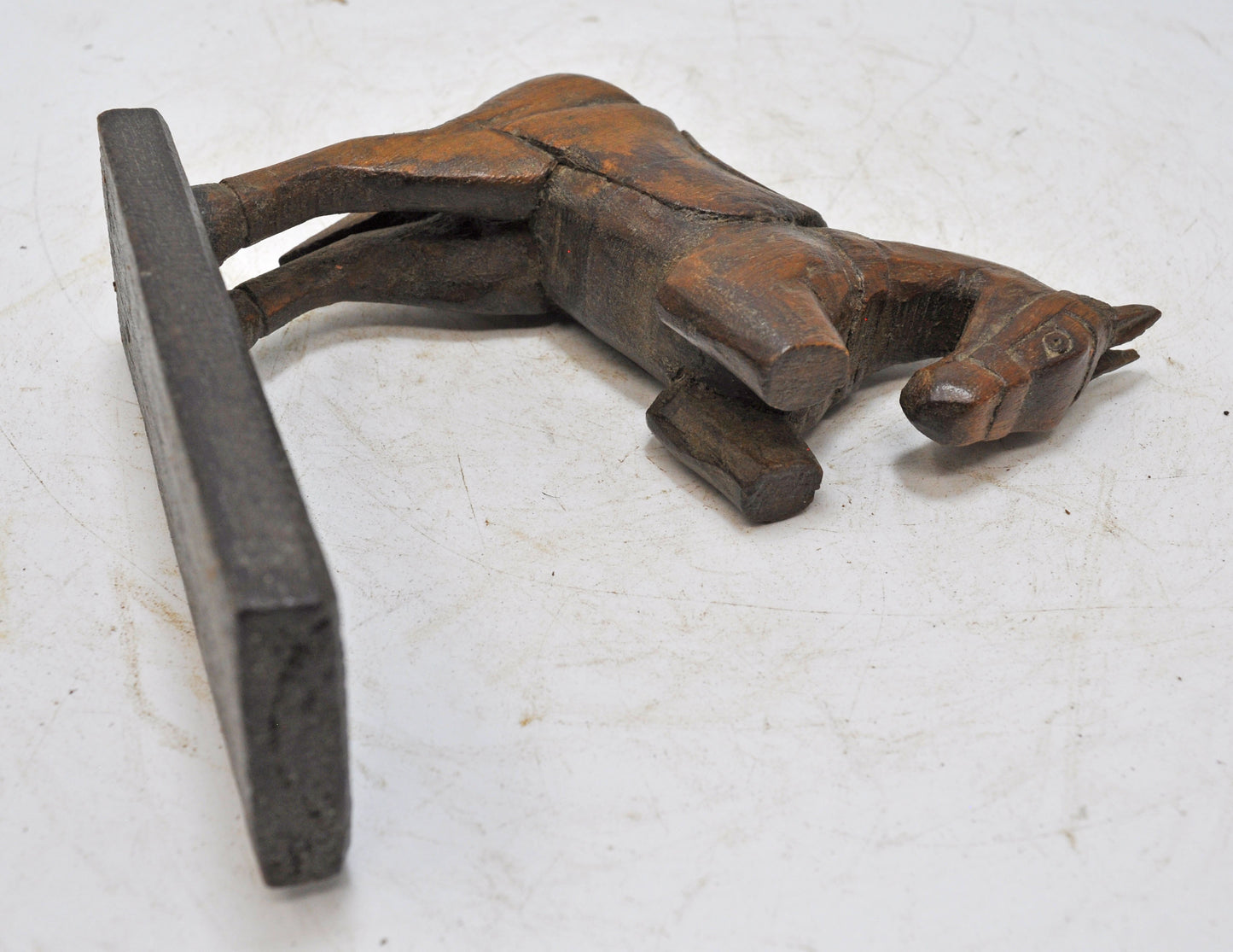Vintage Wooden Horse Figurine Original Old Hand Carved