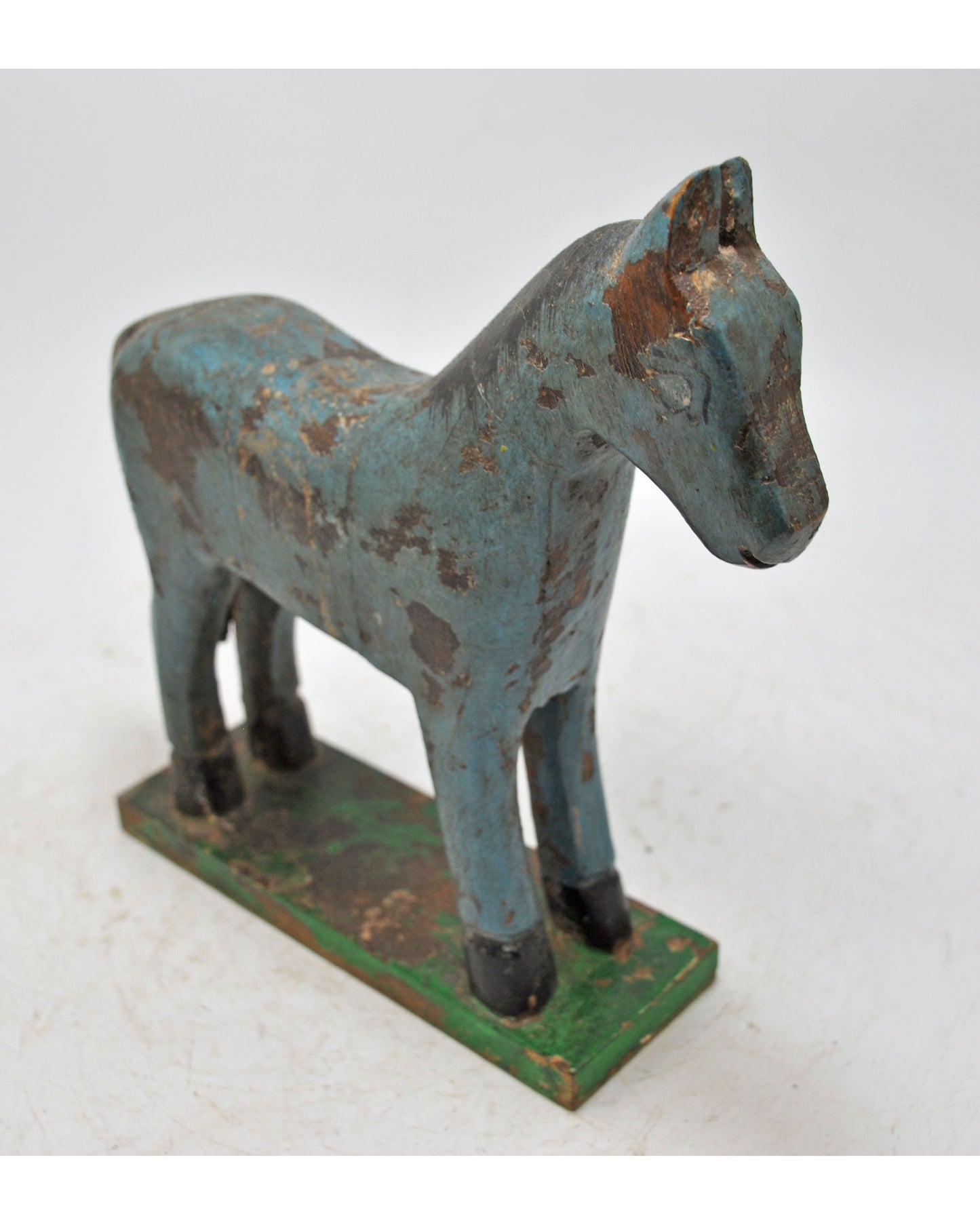Hand Carved Wooden Horse Figurine Rustic Hand Painted