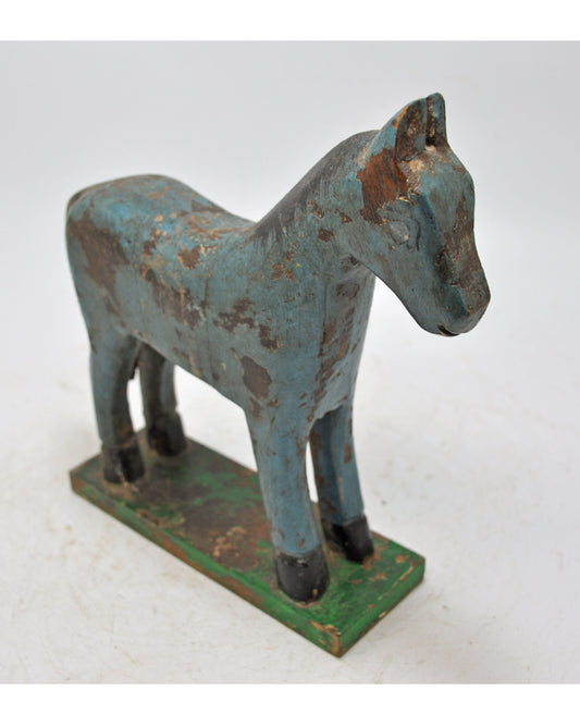 Hand Carved Wooden Horse Figurine Rustic Hand Painted
