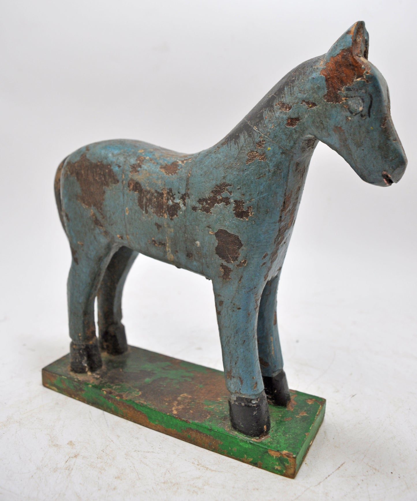 Hand Carved Wooden Horse Figurine Rustic Hand Painted
