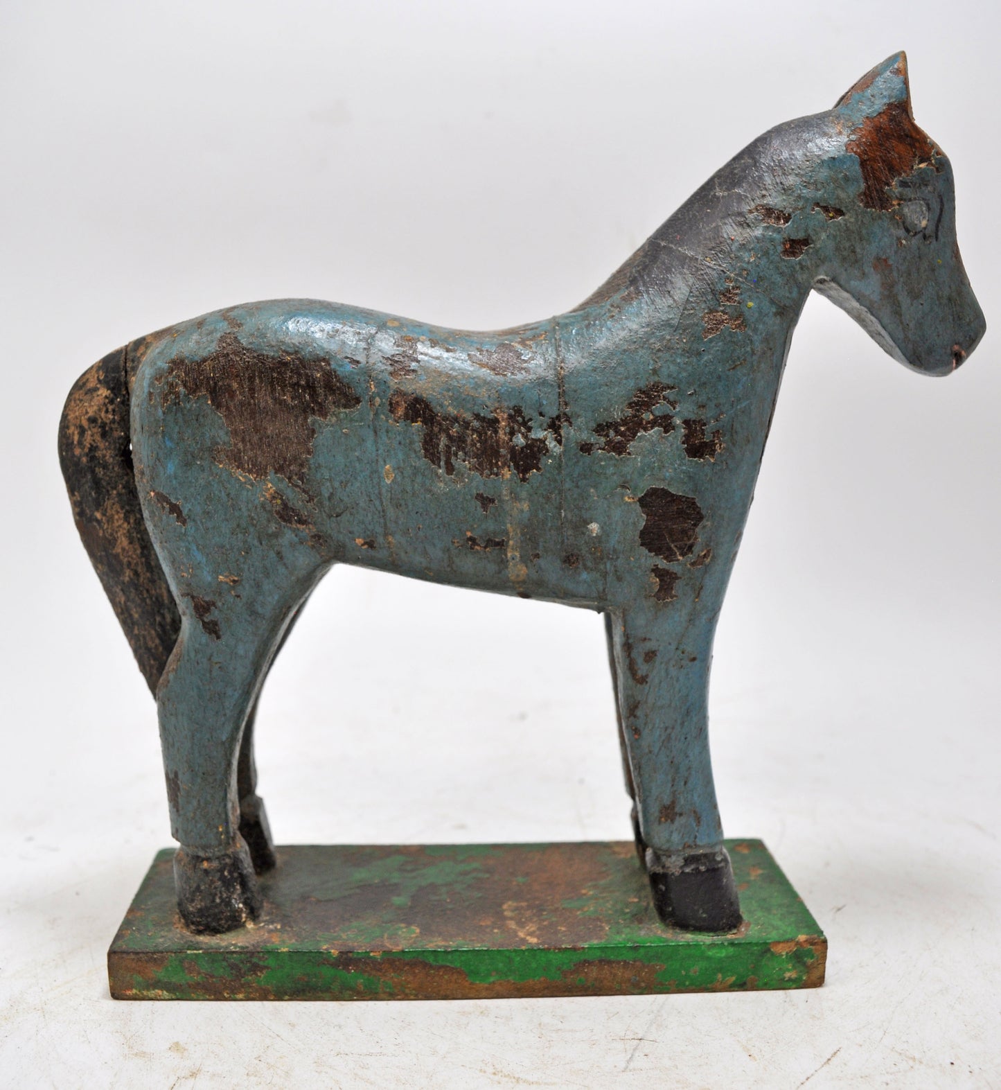 Hand Carved Wooden Horse Figurine Rustic Hand Painted