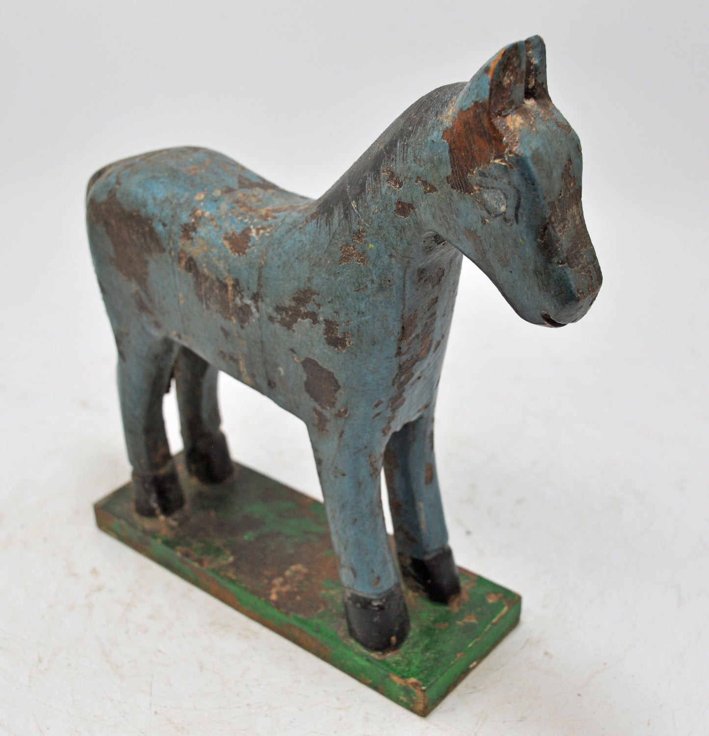 Hand Carved Wooden Horse Figurine Rustic Hand Painted