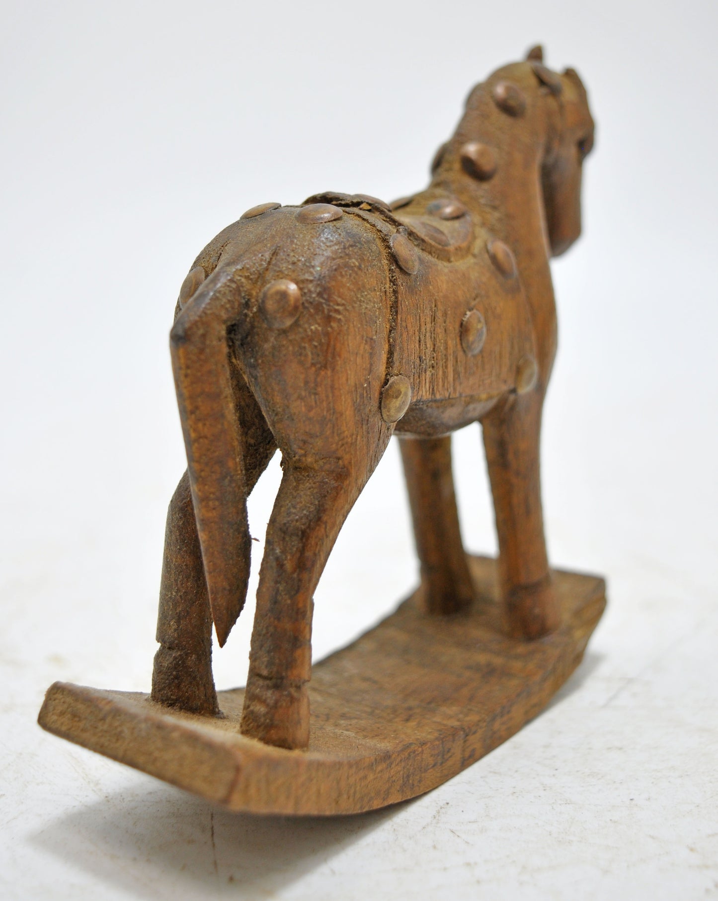 Vintage Wooden Horse Figurine Original Old Hand Carved