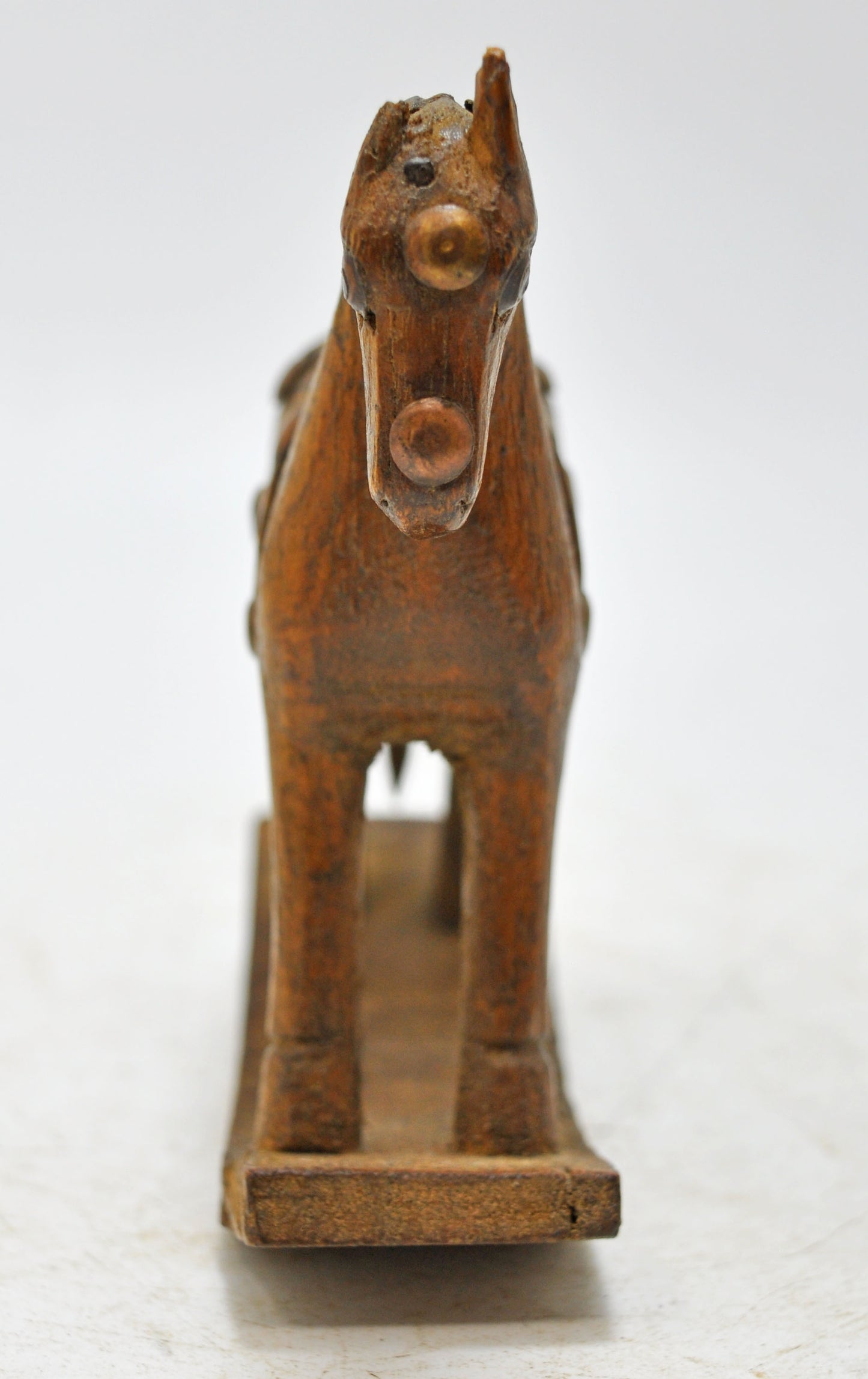 Vintage Wooden Horse Figurine Original Old Hand Carved