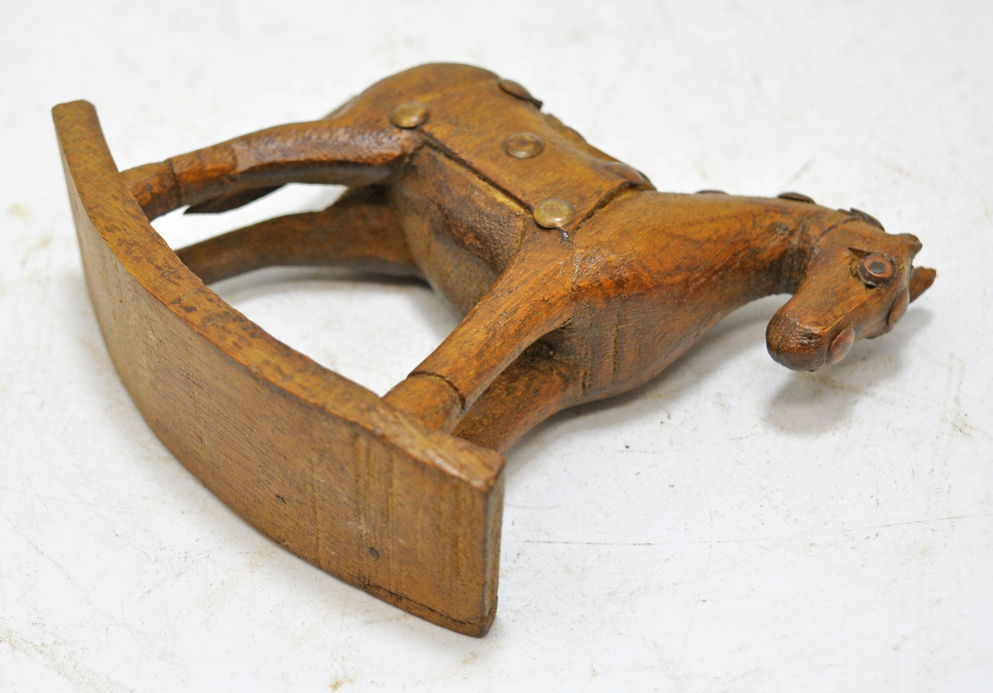 Vintage Wooden Horse Figurine Original Old Hand Carved
