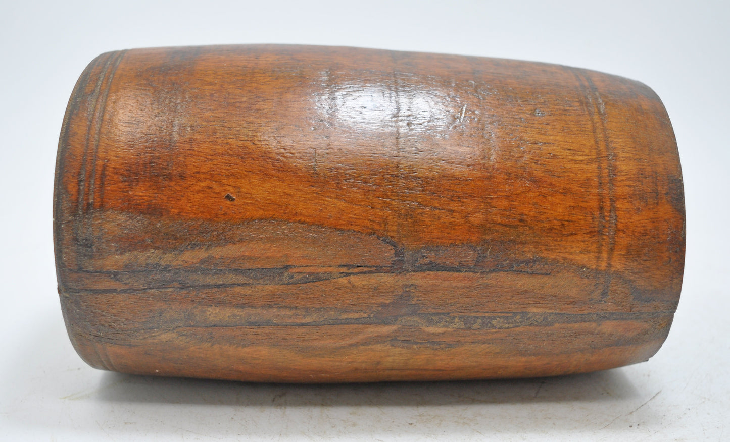 Antique Wooden Tall Grain Measurement Mana Pot Original Old Hand Carved