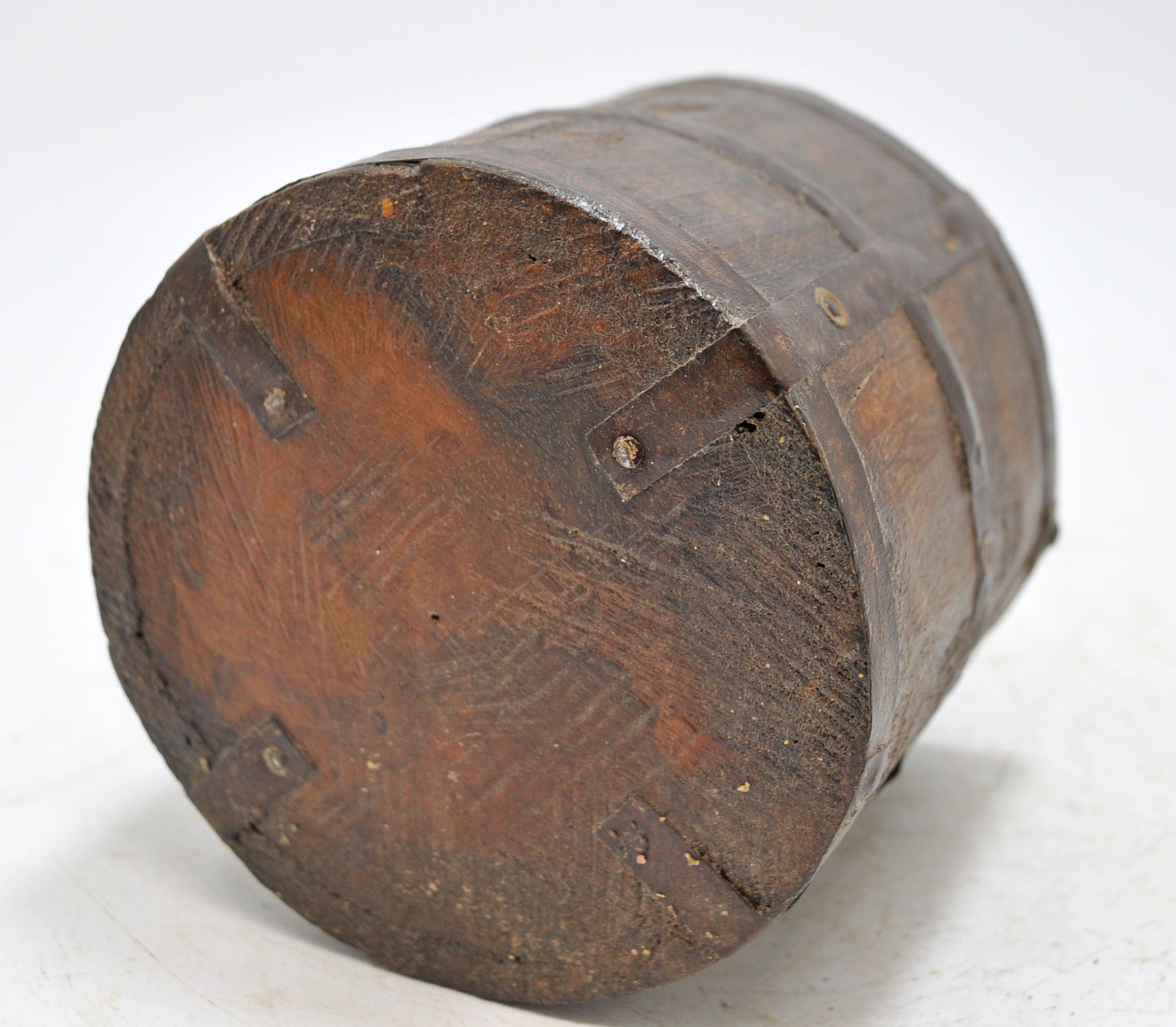 Vintage Wooden Tall Grain Measurement Mana Pot Original Old Hand Carved