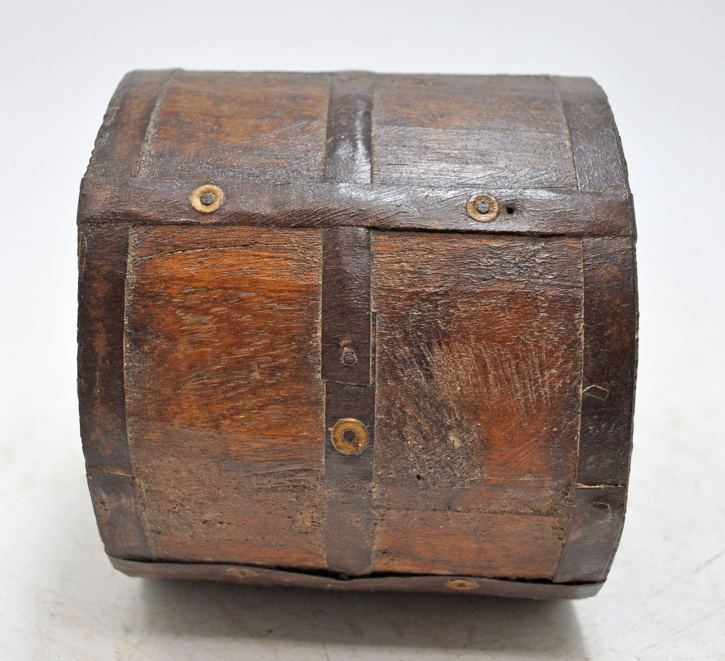 Vintage Wooden Tall Grain Measurement Mana Pot Original Old Hand Carved