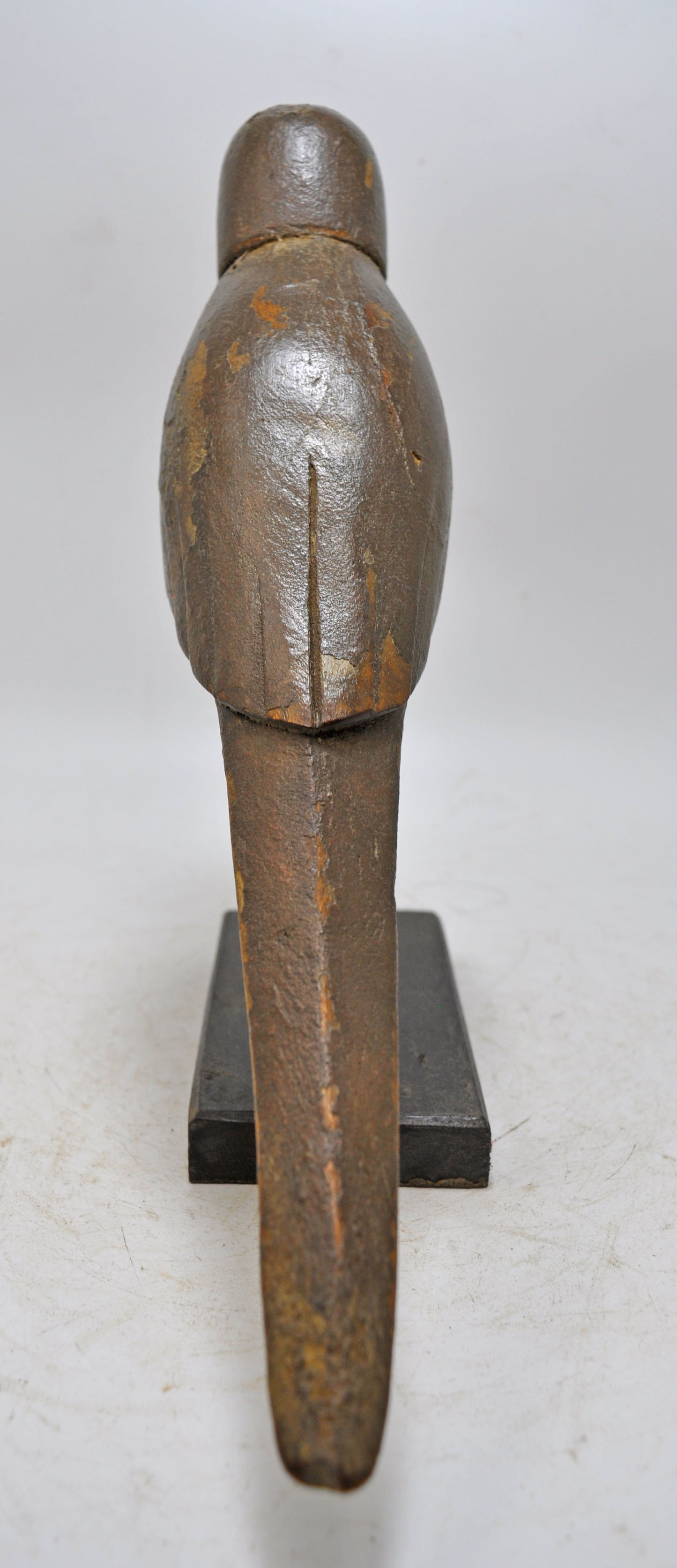 Vintage Wooden Parrot Bird Figurine on Stand Original Old Hand Carved