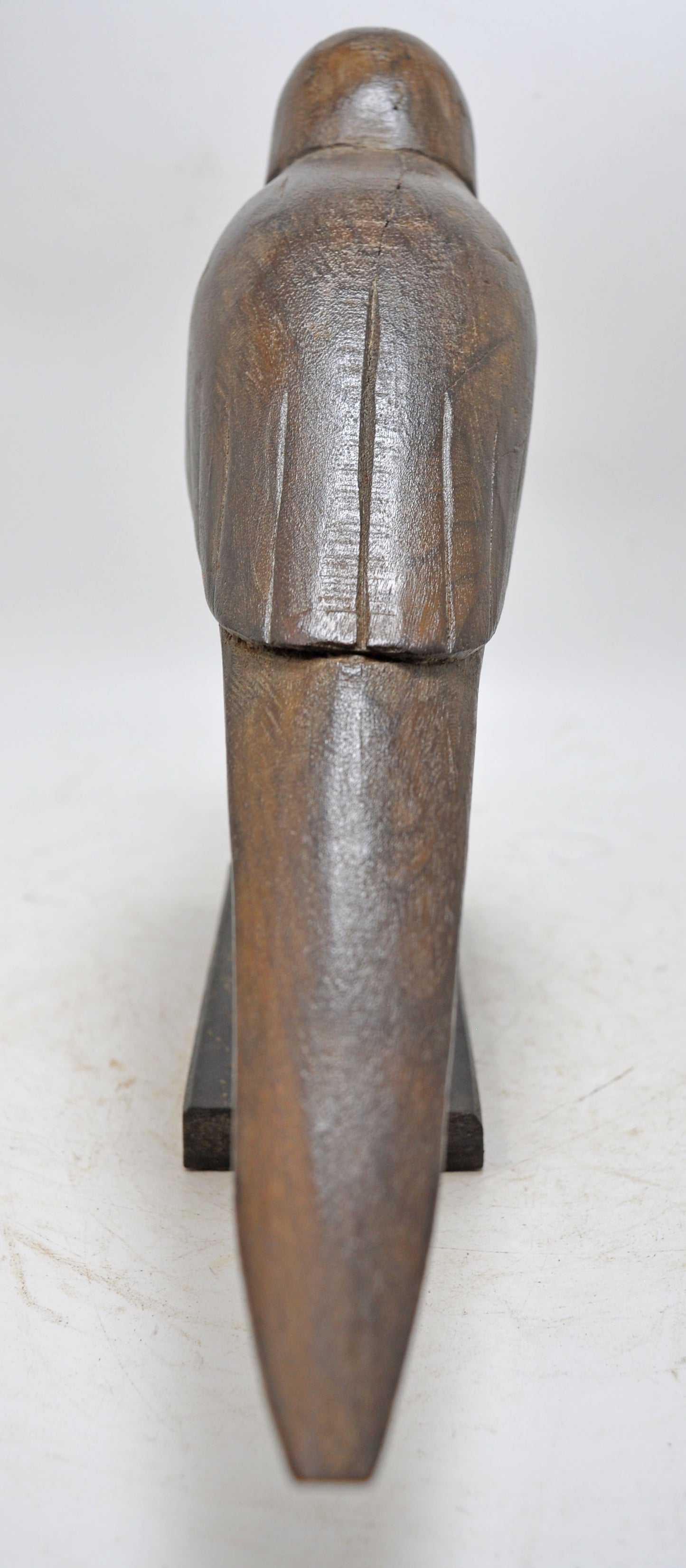Vintage Wooden Parrot Bird Figurine on Stand Original Old Hand Carved