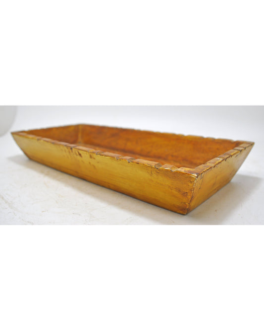 Vintage Wooden Rectangle Serving Tray Original Old Hand Carved