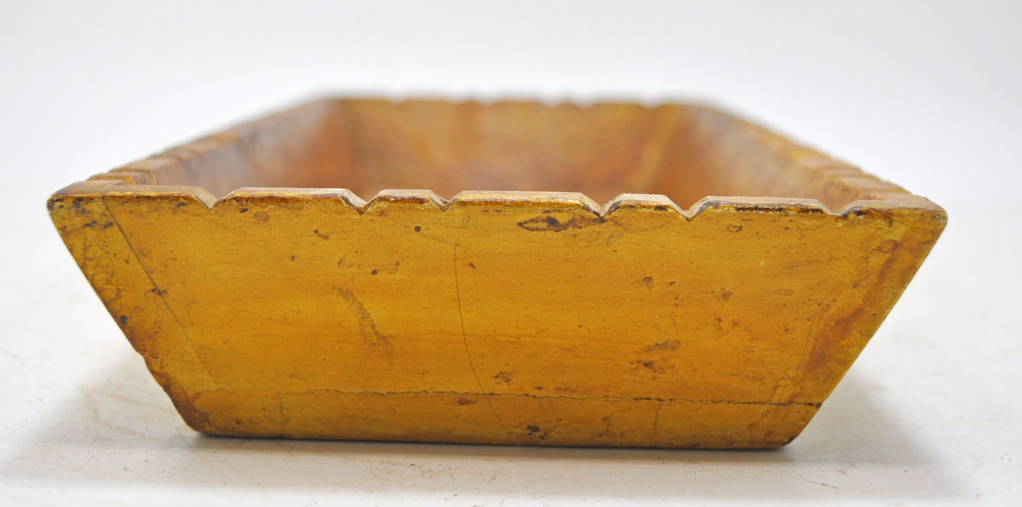 Vintage Wooden Rectangle Serving Tray Original Old Hand Carved