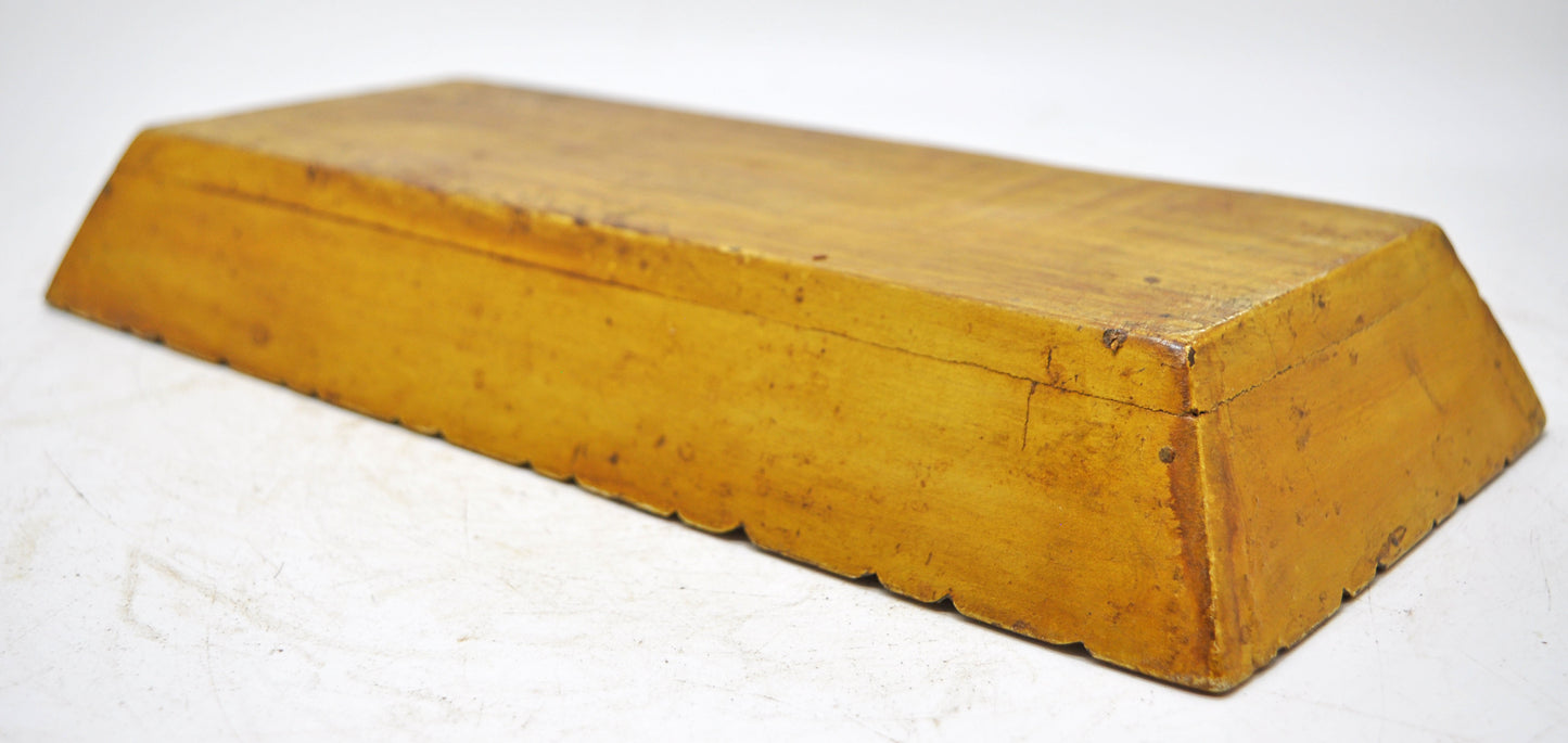 Vintage Wooden Rectangle Serving Tray Original Old Hand Carved