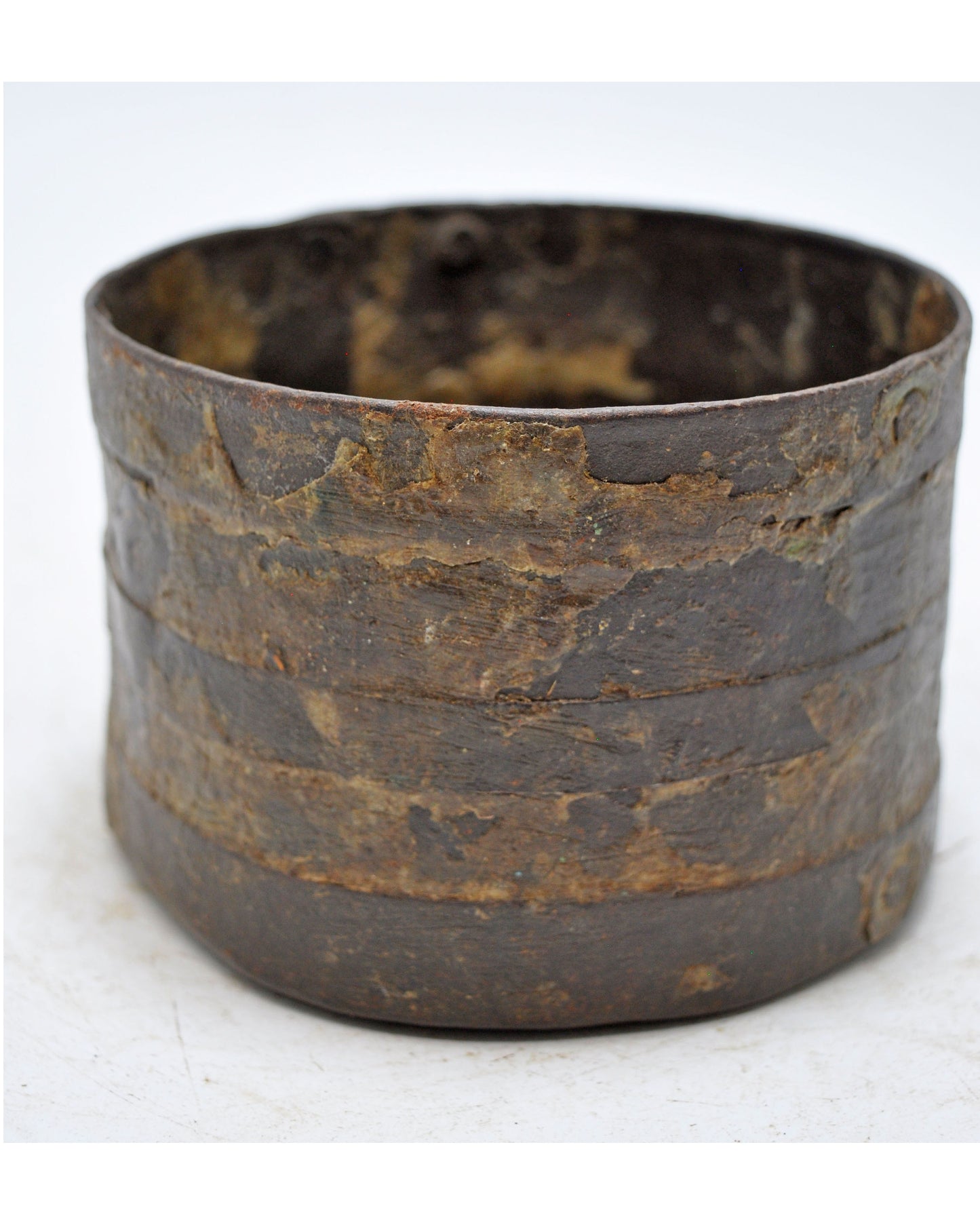 Antique Iron Kitchenware Grain Measurement Paili Pot Original Old Hand Crafted