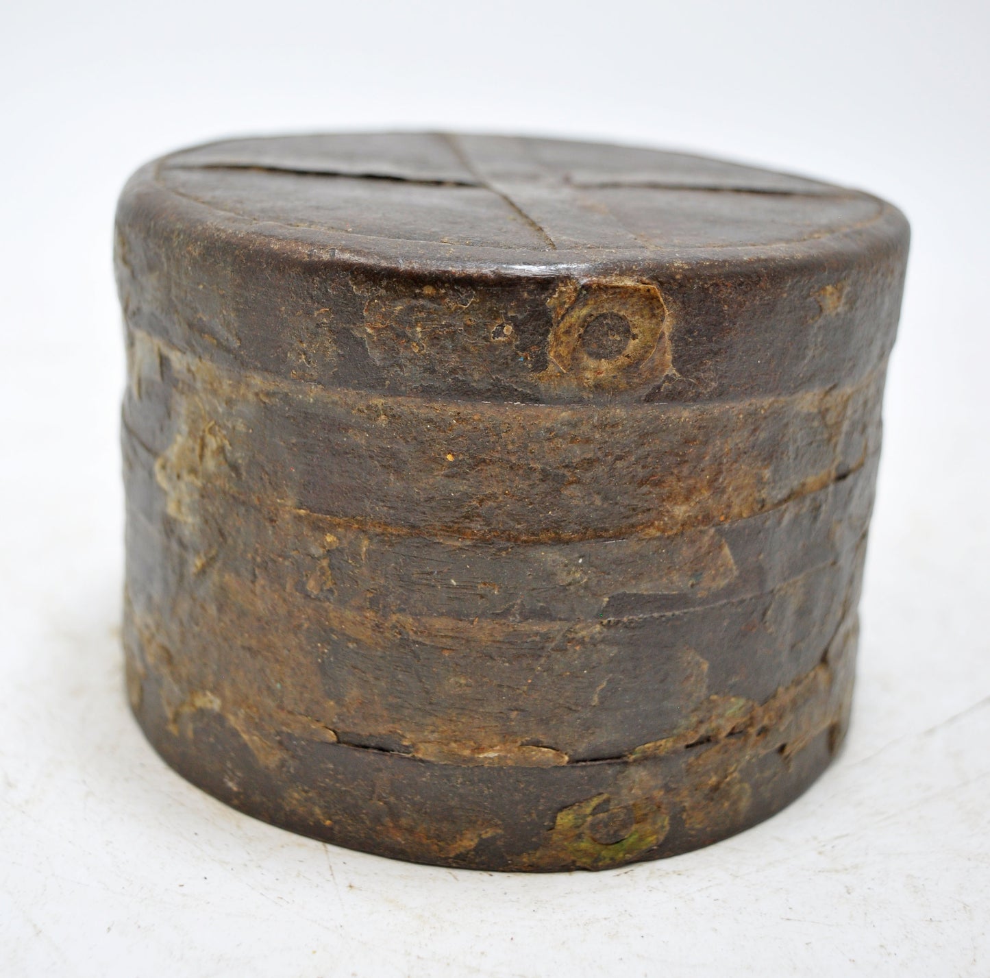 Antique Iron Kitchenware Grain Measurement Paili Pot Original Old Hand Crafted