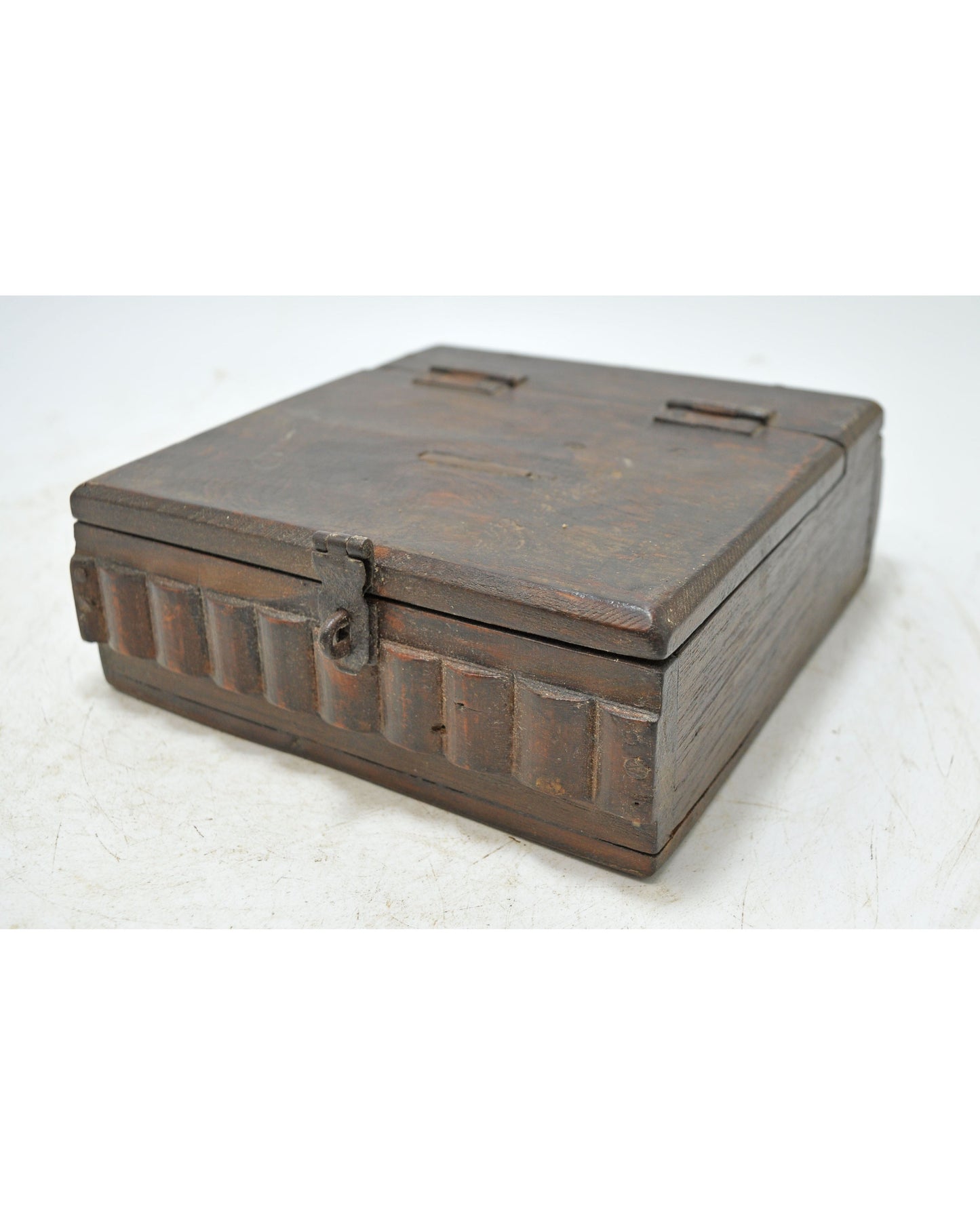 Antique Wooden Storage Box Original Old Hand Crafted