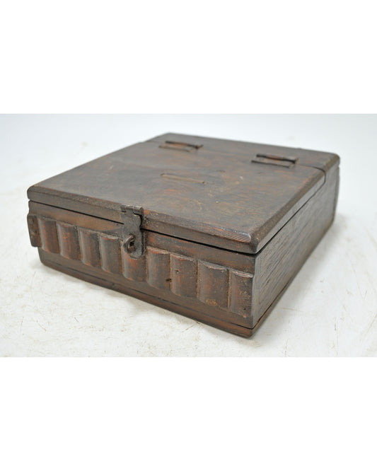 Antique Wooden Storage Box Original Old Hand Crafted