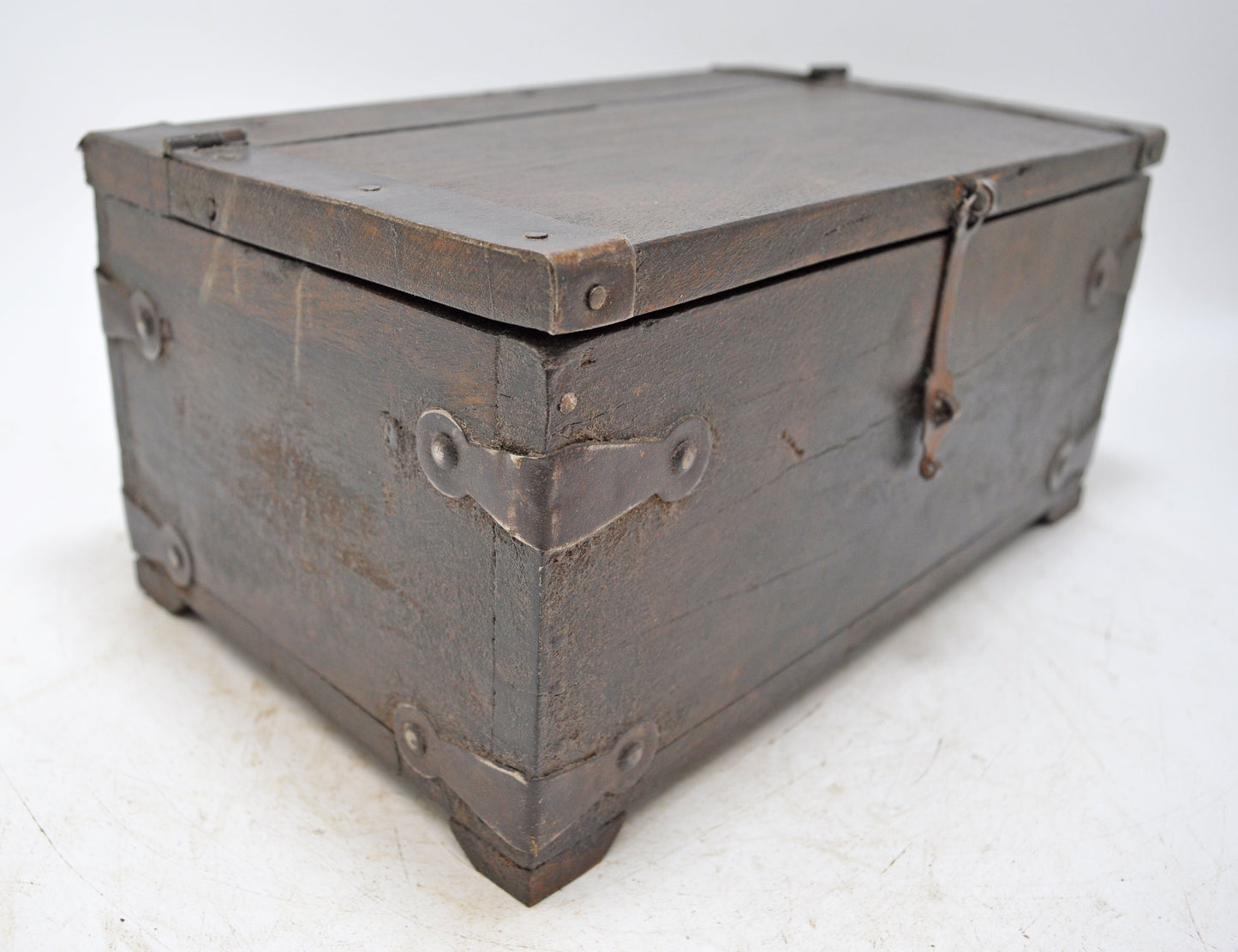 Antique Wooden Storage Chest Box Original Old Hand Crafted