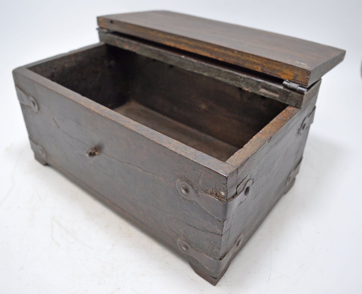 Antique Wooden Storage Chest Box Original Old Hand Crafted