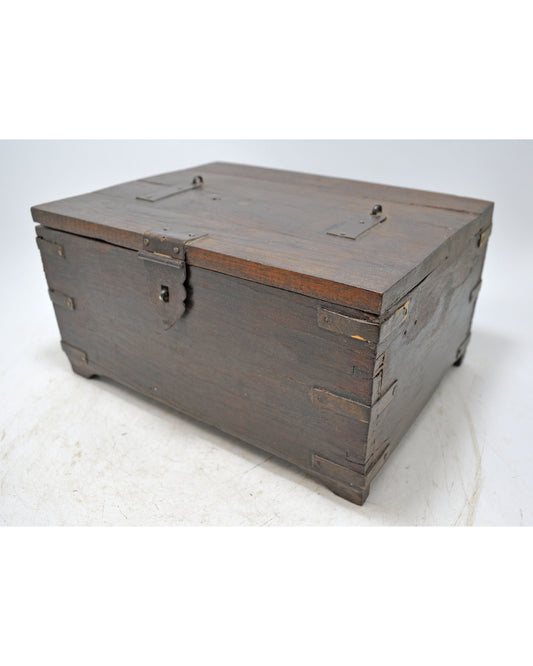 Antique Wooden Storage Chest Box Original Old Hand Crafted