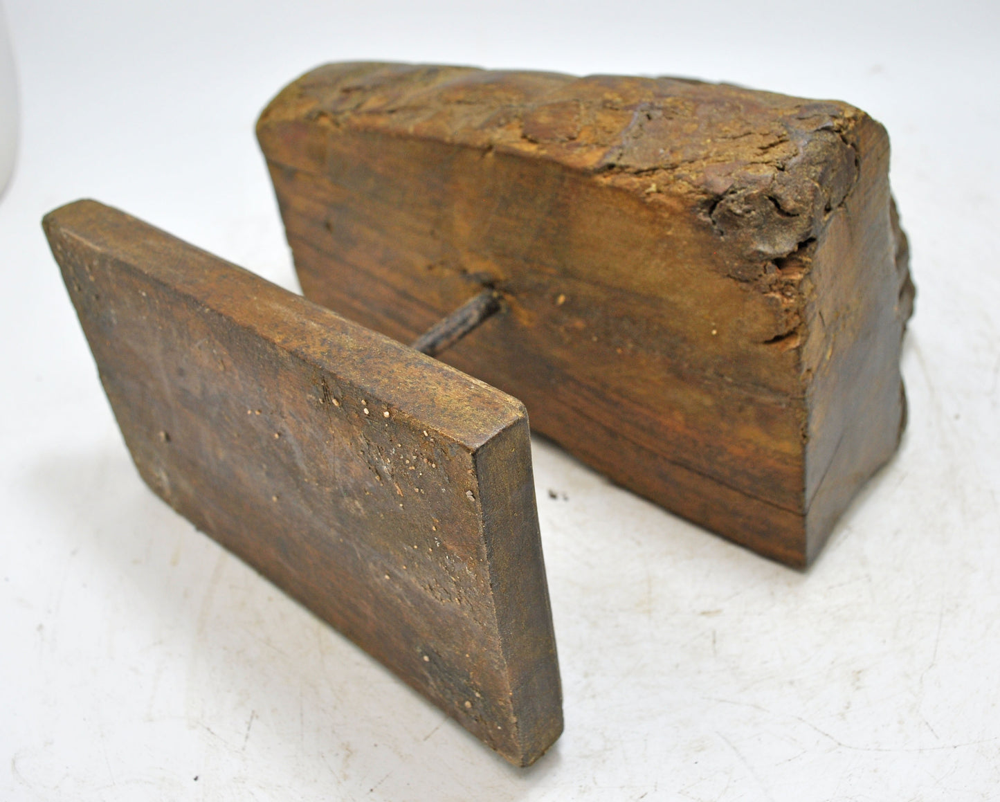 Antique Wooden Carving Block Candle Holder Stand Original Old Hand Carved
