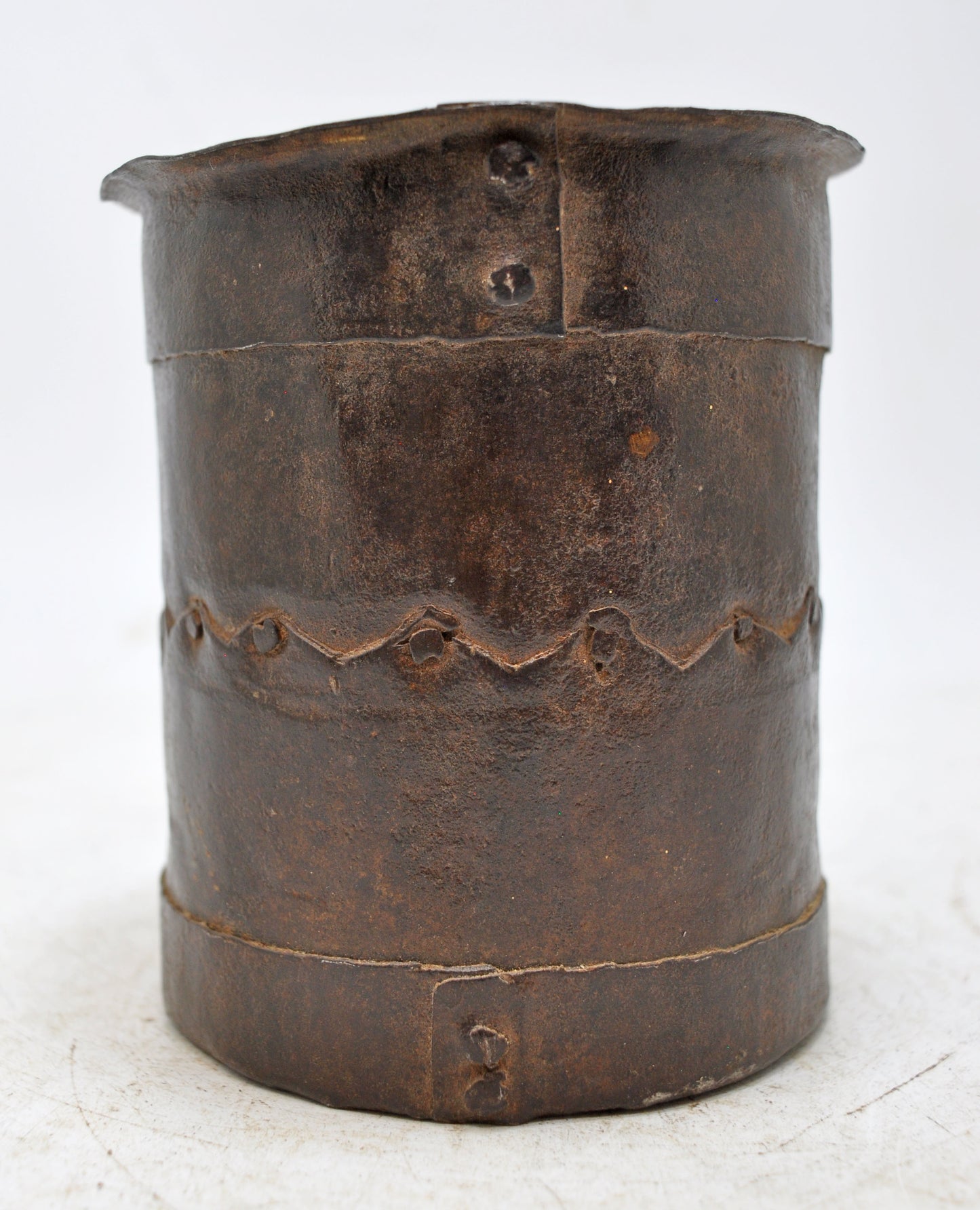 Antique Iron Grain Measurement Paili Pot Original Old Hand Crafted