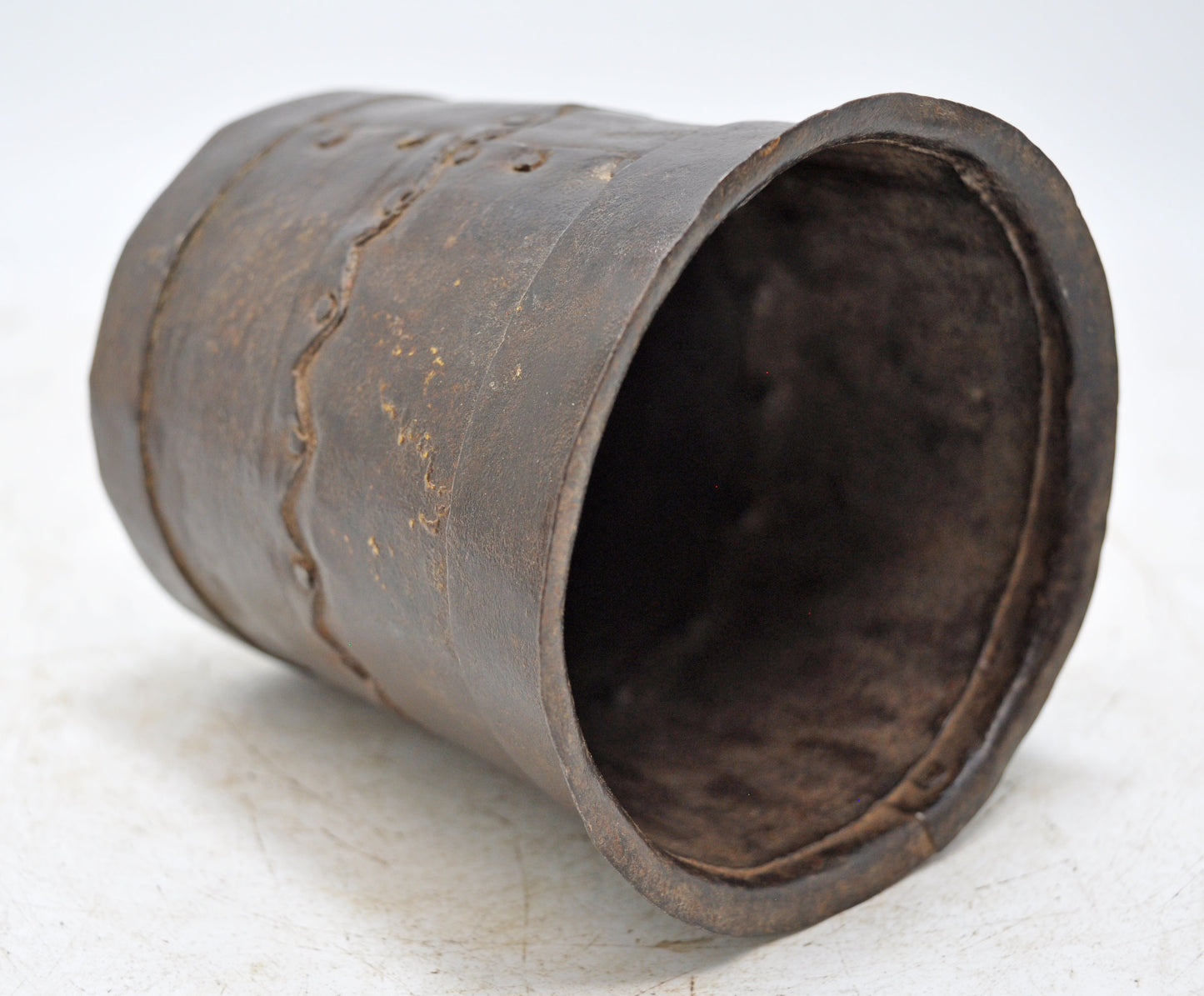 Antique Iron Grain Measurement Paili Pot Original Old Hand Crafted