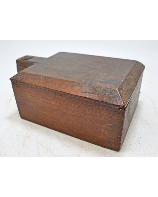 Antique Wooden Kitchenware Spice Box Original Old Hand Carved