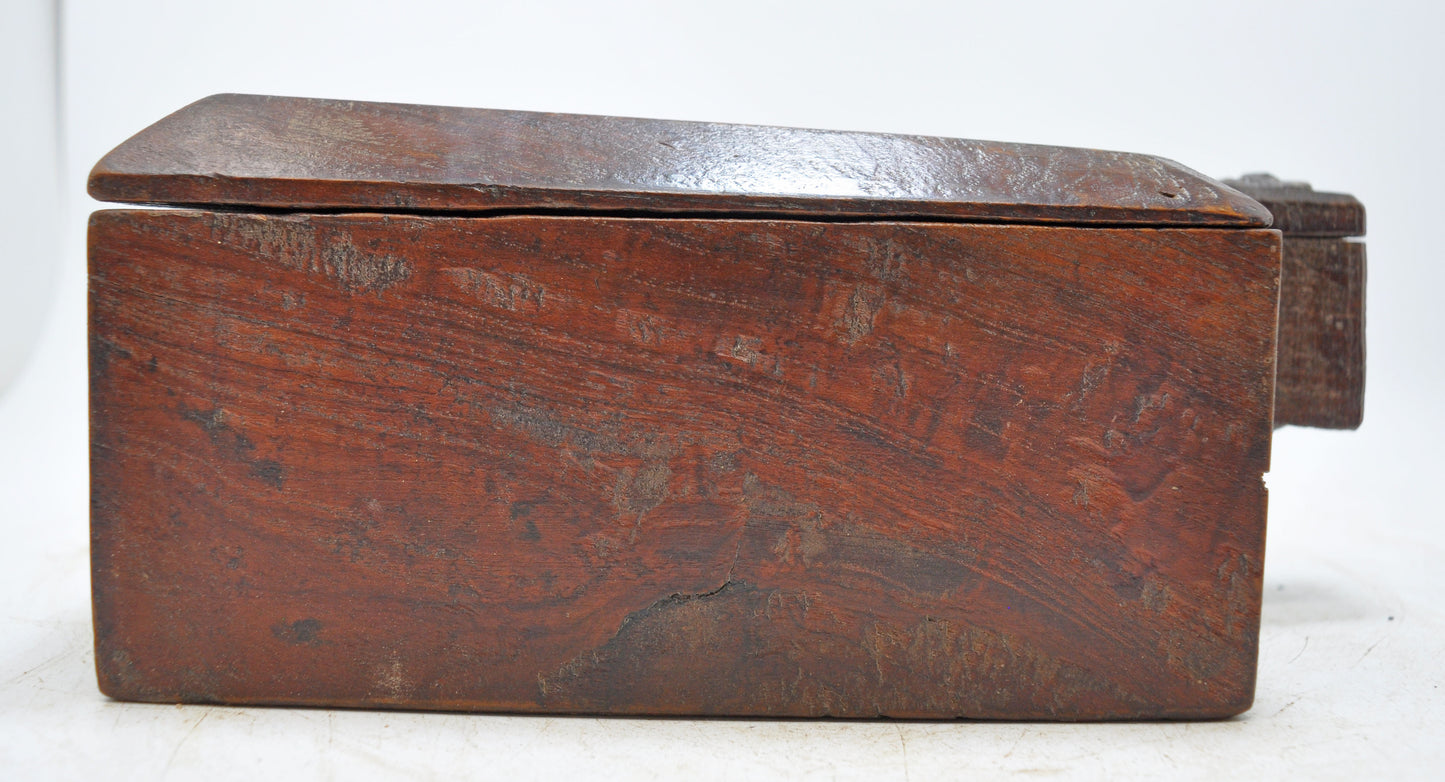 Antique Wooden Kitchenware Spice Box Original Old Hand Carved