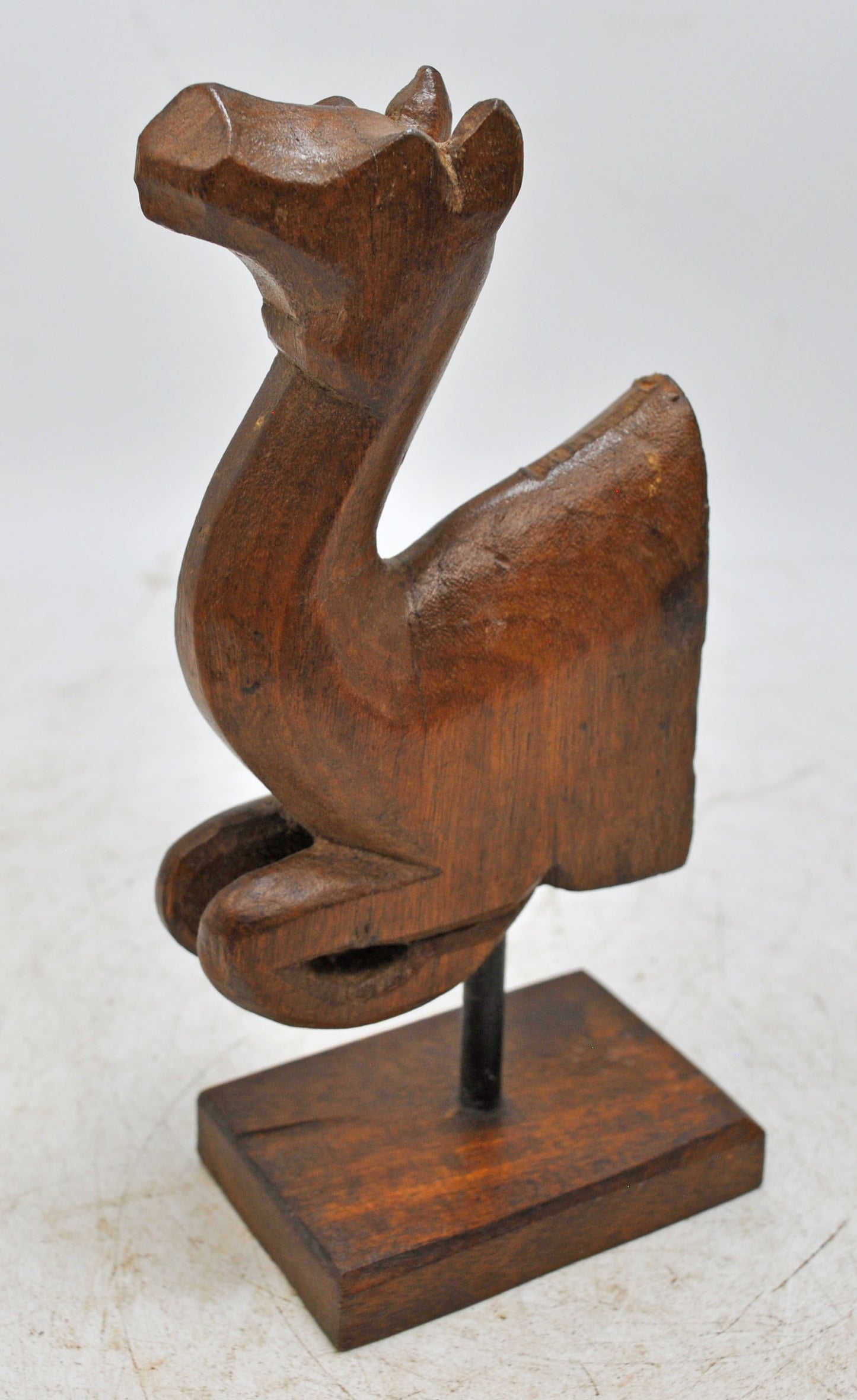 Vintage Wooden Camel Figurine Original Old Hand Carved