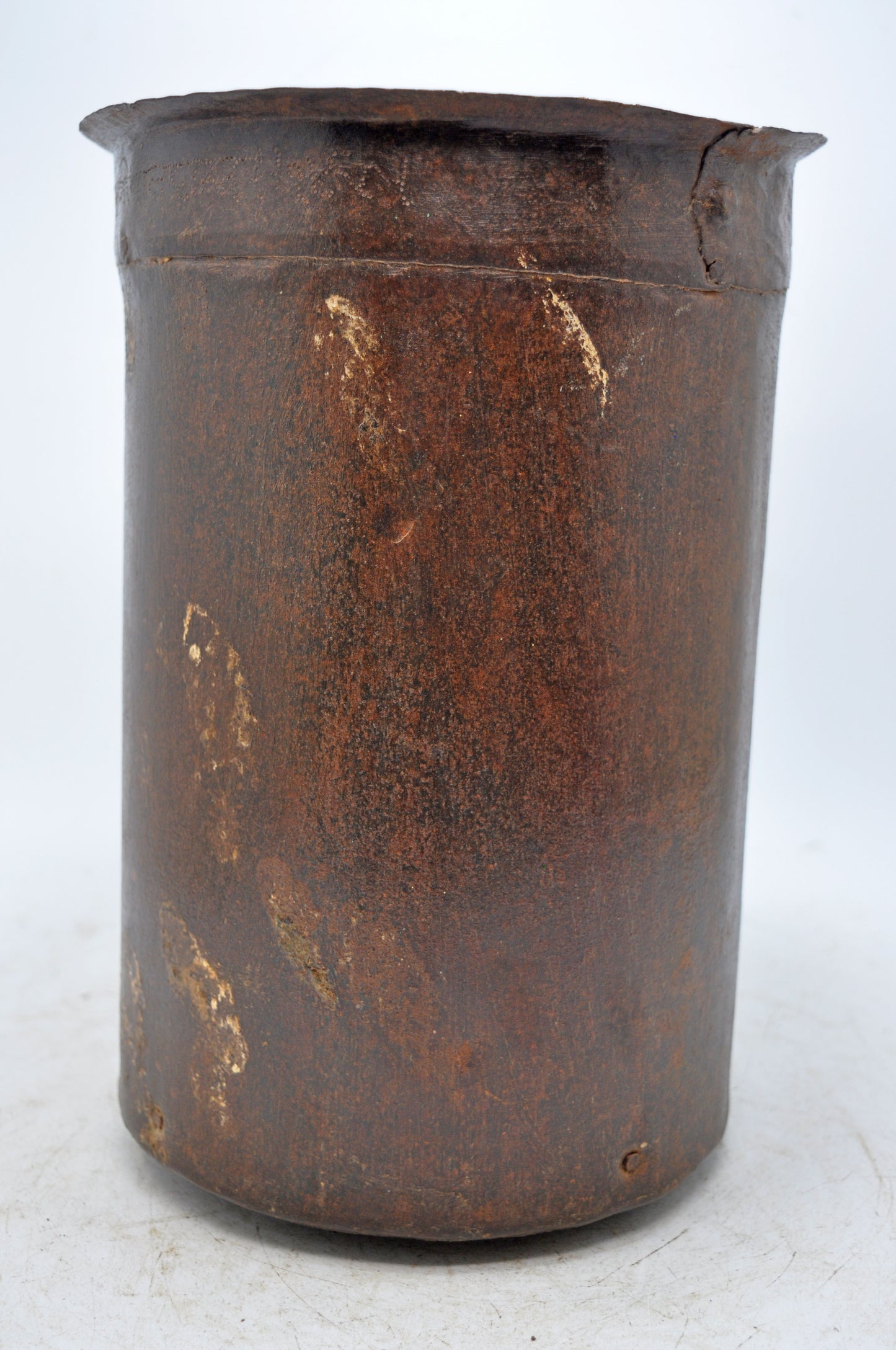 Antique Iron Grain Measurement Mana Pot Original Old Hand Crafted