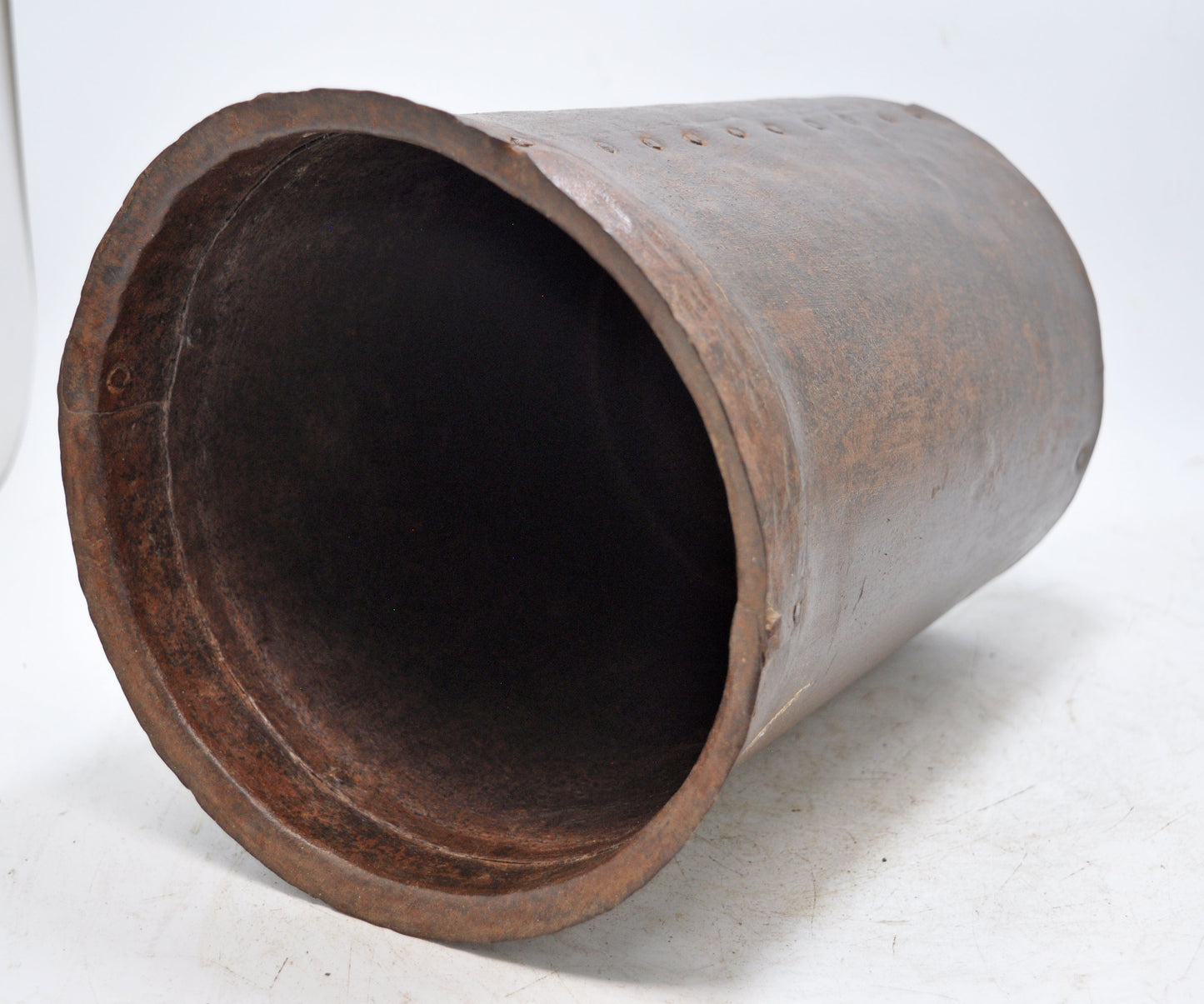 Antique Iron Grain Measurement Mana Pot Original Old Hand Crafted