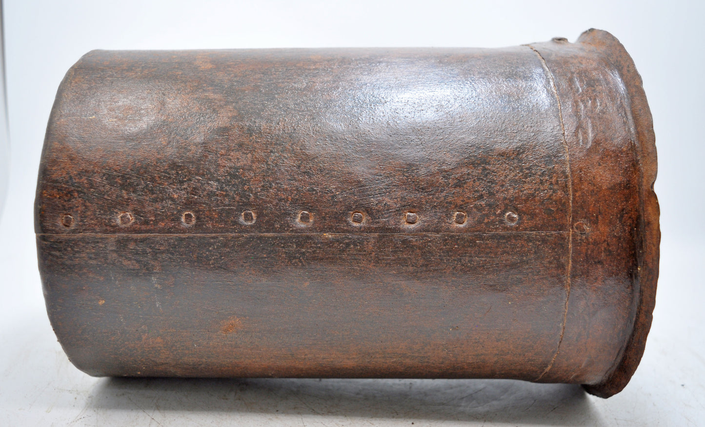 Antique Iron Grain Measurement Mana Pot Original Old Hand Crafted